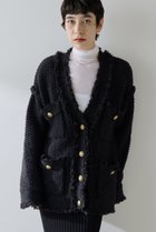 【ウィムガゼット/Whim Gazette】のミックスヤーンニットツイードジャケット ブラック|ID: prp329100004644461 ipo3291000000035828354