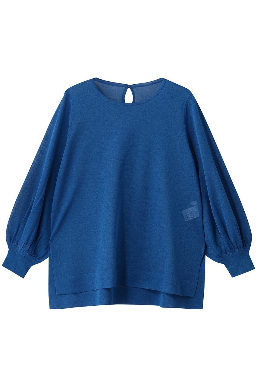 【アナイ/ANAYI】のシアースリーブクループルオーバー インテリア・キッズ・メンズ・レディースファッション・服の通販 founy(ファニー) 　ファッション　Fashion　レディースファッション　Fashion for Women　トップス・カットソー　Cut & Sew Tops　ニット　Knit Tops & Sweaters　カジュアルプルオーバー・ニットトップス　Pullovers & Knit Tops / Casual Pullovers　2025年　2025　2025-2026秋冬・A/W　Autumn/Winter 2025–26 AW25–26　シンプル　Simple, Minimal　スリット　Slit, Slit Detail　トレンド　Trend, Trending Now　ベーシック　Basic, Essential　エレガント 上品　Elegant　A/W・秋冬　Autumn/Winter　ブルー|ID: prp329100004644466 ipo3291000000033510705