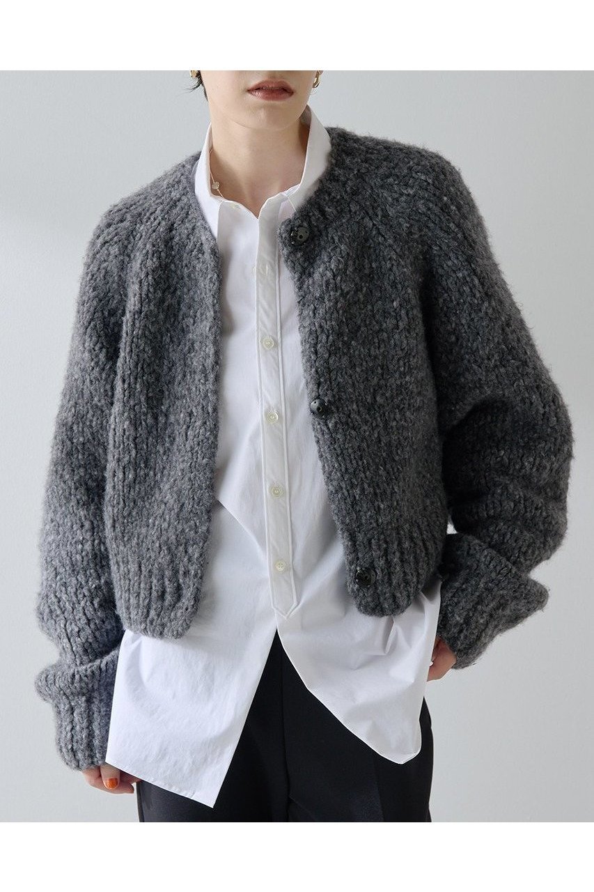 【ウィムガゼット/Whim Gazette】のハンドニットカーディガン インテリア・キッズ・メンズ・レディースファッション・服の通販 founy(ファニー) 　ファッション　Fashion　レディースファッション　Fashion for Women　トップス・カットソー　Cut & Sew Tops　ニット　Knit Tops & Sweaters　カーディガン・羽織り　Layered Style Cardigans　2025年　2025　2025-2026秋冬・A/W　Autumn/Winter 2025–26 AW25–26　イエロー　Yellow　イタリア　Italy　カーディガン　Cardigan, Knitwear　ハンド　Hand, Handmade　A/W・秋冬　Autumn/Winter　チャコールグレー|ID: prp329100004644472 ipo3291000000033510748