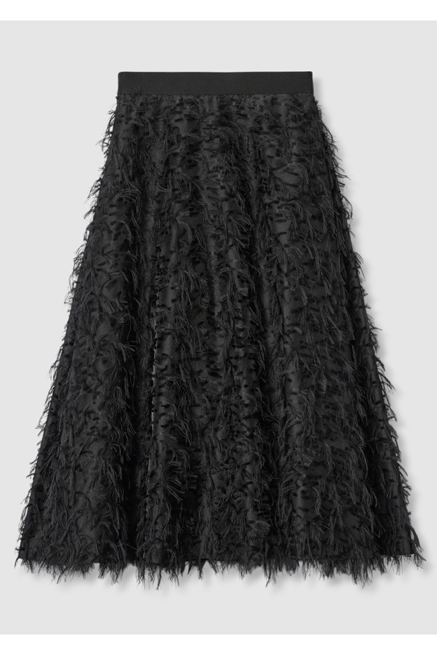 【アナイ/ANAYI】のフェザーカットジャガードフレア スカート インテリア・キッズ・メンズ・レディースファッション・服の通販 founy(ファニー) 　ファッション　Fashion　レディースファッション　Fashion for Women　スカート　Skirts　Aライン・フレアスカート　A-Line & Flared Skirts　ロングスカート　Long Skirts / Maxi & Midi Skirts　おすすめ　Recommended / Our Picks　エアリー　Airy Texture　シアー　Sheer, See-Through　シンプル　Simple, Minimal　ジャカード／ジャガード　Jacquard, Woven Pattern　セットアップ　Set-Up, Coordinated Outfit　フリンジ　Fringe, Tassel　フレア　Flare, Flared　ロング　Long, Long-Length　ブラック|ID: prp329100004644484 ipo3291000000035427364