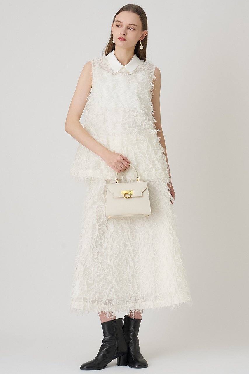 【アナイ/ANAYI】のフェザーカットジャガードフレア スカート 人気、トレンドファッション・服の通販 founy(ファニー) 　ファッション　Fashion　レディースファッション　Fashion for Women　スカート　Skirts　Aライン・フレアスカート　A-Line & Flared Skirts　ロングスカート　Long Skirts / Maxi & Midi Skirts　おすすめ　Recommended / Our Picks　エアリー　Airy Texture　シアー　Sheer, See-Through　シンプル　Simple, Minimal　ジャカード／ジャガード　Jacquard, Woven Pattern　セットアップ　Set-Up, Coordinated Outfit　フリンジ　Fringe, Tassel　フレア　Flare, Flared　ロング　Long, Long-Length　other-4|ID: prp329100004644484 ipo3291000000035641887