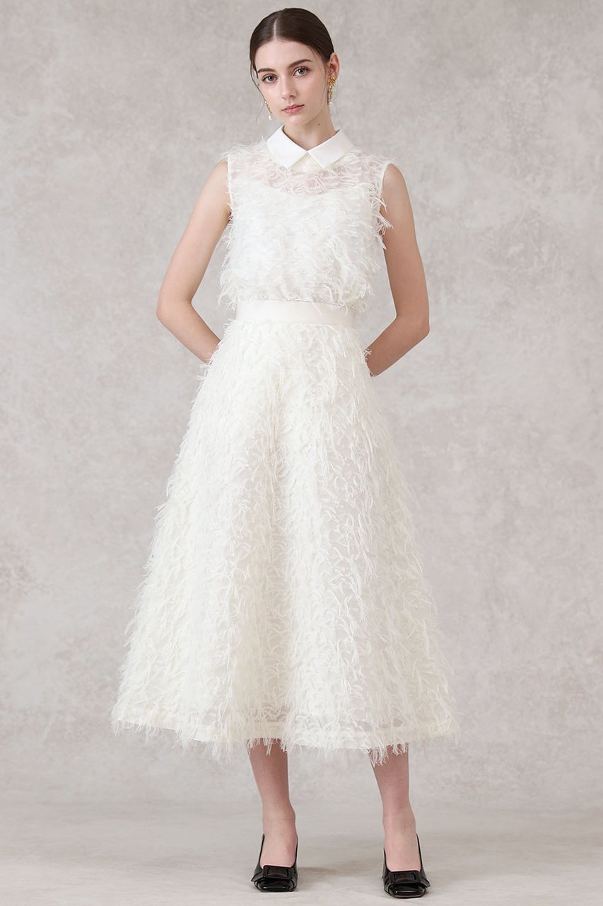 【アナイ/ANAYI】のフェザーカットジャガードフレア スカート 人気、トレンドファッション・服の通販 founy(ファニー) 　ファッション　Fashion　レディースファッション　Fashion for Women　スカート　Skirts　Aライン・フレアスカート　A-Line & Flared Skirts　ロングスカート　Long Skirts / Maxi & Midi Skirts　おすすめ　Recommended / Our Picks　エアリー　Airy Texture　シアー　Sheer, See-Through　シンプル　Simple, Minimal　ジャカード／ジャガード　Jacquard, Woven Pattern　セットアップ　Set-Up, Coordinated Outfit　フリンジ　Fringe, Tassel　フレア　Flare, Flared　ロング　Long, Long-Length　other-7|ID: prp329100004644484 ipo3291000000035641893