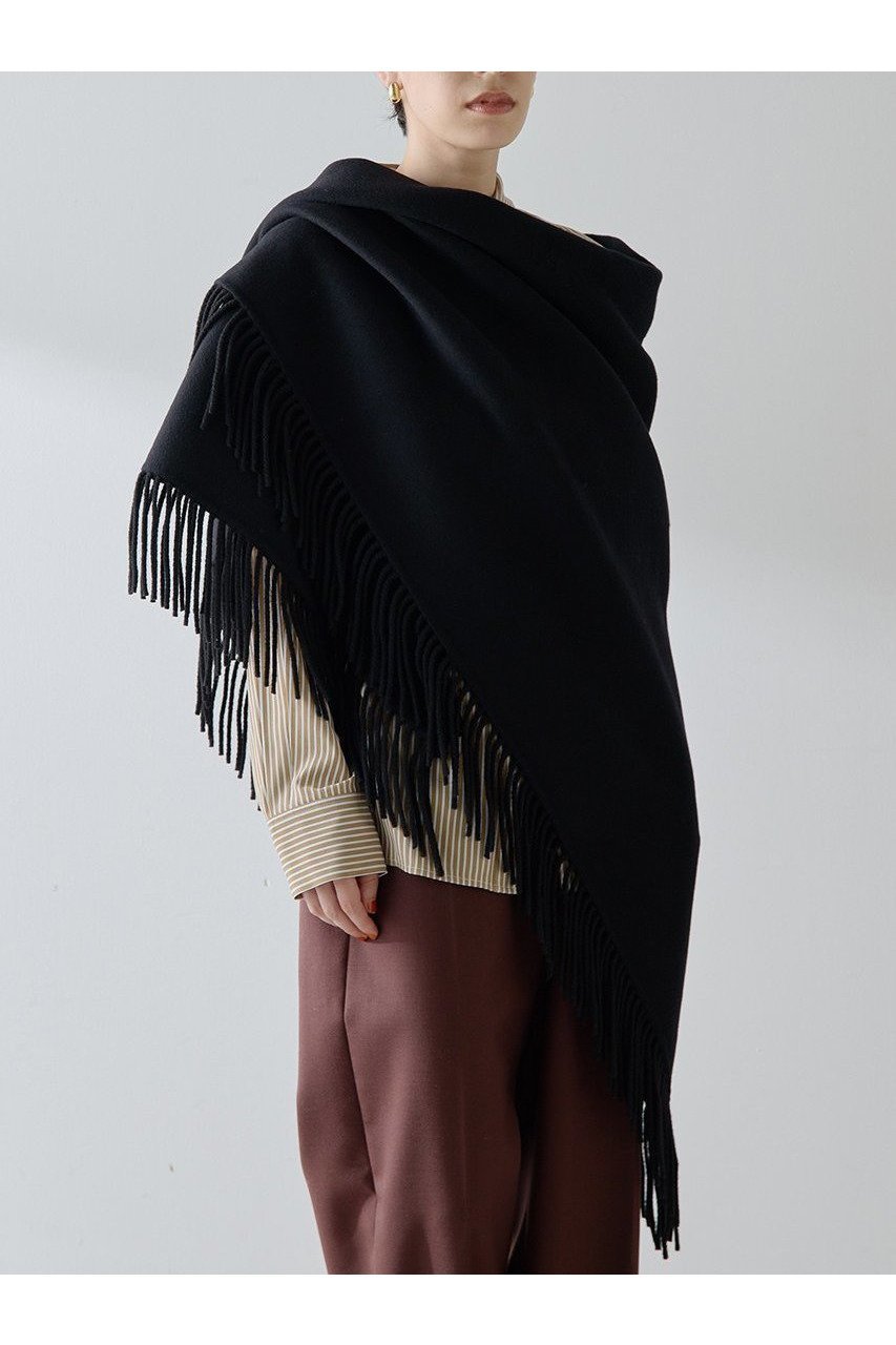 【ウィムガゼット/Whim Gazette】の【Christian AKS】Wool Fringe Stole インテリア・キッズ・メンズ・レディースファッション・服の通販 founy(ファニー) 　ファッション　Fashion　レディースファッション　Fashion for Women　ストール　Soft & Warm Scarves　マフラー・スヌード / 冬小物の定番　Scarves & Mufflers　シンプル　Simple, Minimal　ストール　Stole, Wrap　フリンジ　Fringe, Tassel　別注　Limited Edition, Custom Order　マフラー　Scarf, Muffler　A/W・秋冬　Autumn/Winter　2025年　2025　2025-2026秋冬・A/W　Autumn/Winter 2025–26 AW25–26　ブラック|ID: prp329100004645438 ipo3291000000033526690