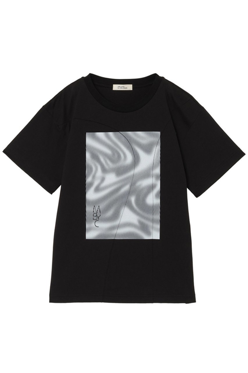 【ミラ ショーン バイ チカ キサダ/mila schon by chika kisada】のMBYCグラフィック Tシャツ インテリア・キッズ・メンズ・レディースファッション・服の通販 founy(ファニー) 　ファッション　Fashion　レディースファッション　Fashion for Women　トップス・カットソー　Cut & Sew Tops　シャツ・ブラウス・オフィスカジュアル　Elegant Blouses & Button-Ups　ロングTシャツ・Tシャツ　Longline T-Shirts & Tees　カットソー・ベーシックTシャツ　Cut-and-Sewn Tops / Stretch Tees & Basics　2025年　2025　2025-2026秋冬・A/W　Autumn/Winter 2025–26 AW25–26　なめらか　Smooth, Silky Texture　インナー　Innerwear　グラフィック　Graphic, Graphic Design　ショート　Short, Short Length　スリーブ　Sleeve, Long Sleeve / Short Sleeve　A/W・秋冬　Autumn/Winter　ブラック|ID: prp329100004645486 ipo3291000000033527065