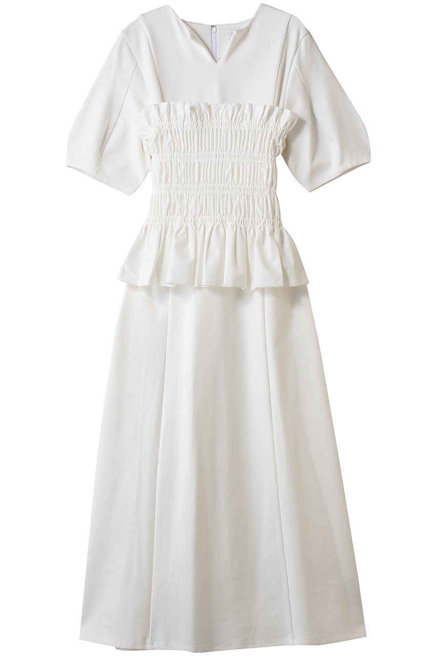 【マノフ/MANOF】のBUSTIER SET CUT ONE PIECE ワンピース インテリア・キッズ・メンズ・レディースファッション・服の通販 founy(ファニー) 　ファッション　Fashion　レディースファッション　Fashion for Women　ワンピース　Dresses　チュニック　Tunic Tops & Dresses　エレガント 上品　Elegant　チュニック　Tunic, Long Top　フェミニン　Feminine, Girly　ロング　Long, Long-Length　WHITE|ID: prp329100004645496 ipo3291000000035862665