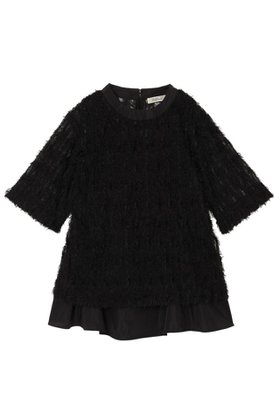 【ミラ ショーン バイ チカ キサダ/mila schon by chika kisada】のチュール フリンジブラウス 人気、トレンドファッション・服の通販 founy(ファニー) ファッション Fashion レディースファッション Fashion for Women トップス・カットソー Cut & Sew Tops シャツ・ブラウス・オフィスカジュアル Elegant Blouses & Button-Ups 2025年 2025 2025-2026秋冬・A/W Autumn/Winter 2025–26 AW25–26 おすすめ Recommended / Our Picks インナー Innerwear ショート Short, Short Length ジャカード／ジャガード Jacquard, Woven Pattern スリーブ Sleeve, Long Sleeve / Short Sleeve セットアップ Set-Up, Coordinated Outfit タフタ Taffeta, Structured Fabric チュール Tulip, Tulip Motif フリンジ Fringe, Tassel エレガント 上品 Elegant 旅行 Travel A/W・秋冬 Autumn/Winter |ID:prp329100004645505