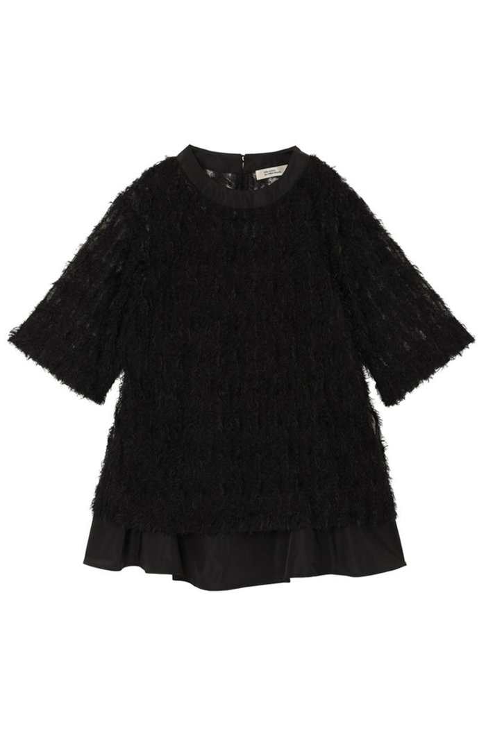 【ミラ ショーン バイ チカ キサダ/mila schon by chika kisada】のチュール フリンジブラウス インテリア・キッズ・メンズ・レディースファッション・服の通販 founy(ファニー) https://founy.com/ ファッション Fashion レディースファッション Fashion for Women トップス・カットソー Cut & Sew Tops シャツ・ブラウス・オフィスカジュアル Elegant Blouses & Button-Ups おすすめ Recommended / Our Picks インナー Innerwear ショート Short, Short Length ジャカード／ジャガード Jacquard, Woven Pattern スリーブ Sleeve, Long Sleeve / Short Sleeve セットアップ Set-Up, Coordinated Outfit タフタ Taffeta, Structured Fabric チュール Tulip, Tulip Motif フリンジ Fringe, Tassel エレガント 上品 Elegant 旅行 Travel |ID: prp329100004645505 ipo3291000000035862707