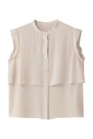 【アルアバイル/allureville】のジョーゼットオーバーラップブラウス 人気、トレンドファッション・服の通販 founy(ファニー) ファッション Fashion レディースファッション Fashion for Women トップス・カットソー Cut & Sew Tops キャミソール&ノースリーブ Camisoles & Sleeveless Tops シャツ・ブラウス・オフィスカジュアル Elegant Blouses & Button-Ups 2025年 2025 2025-2026秋冬・A/W Autumn/Winter 2025–26 AW25–26 シアー Sheer, See-Through シンプル Simple, Minimal ジャケット Jacket, Outerwear ジョーゼット Georgette, Semi-Sheer Fabric ノースリーブ Sleeveless, No-Sleeve エレガント 上品 Elegant A/W・秋冬 Autumn/Winter |ID:prp329100004645514