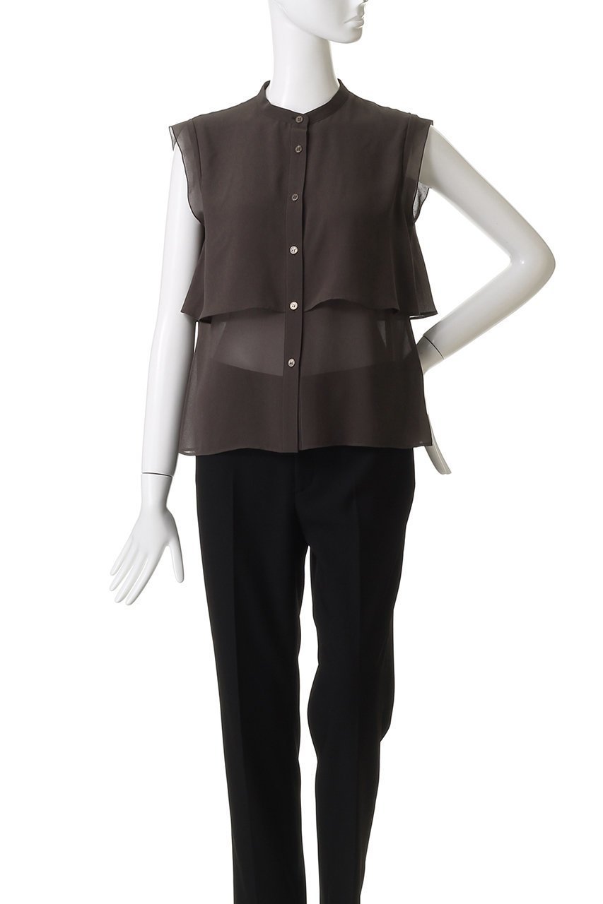 【アルアバイル/allureville】のジョーゼットオーバーラップブラウス 人気、トレンドファッション・服の通販 founy(ファニー) 　ファッション　Fashion　レディースファッション　Fashion for Women　トップス・カットソー　Cut & Sew Tops　キャミソール&ノースリーブ　Camisoles & Sleeveless Tops　シャツ・ブラウス・オフィスカジュアル　Elegant Blouses & Button-Ups　2025年　2025　2025-2026秋冬・A/W　Autumn/Winter 2025–26 AW25–26　シアー　Sheer, See-Through　シンプル　Simple, Minimal　ジャケット　Jacket, Outerwear　ジョーゼット　Georgette, Semi-Sheer Fabric　ノースリーブ　Sleeveless, No-Sleeve　エレガント 上品　Elegant　A/W・秋冬　Autumn/Winter　other-2|ID: prp329100004645514 ipo3291000000033527333