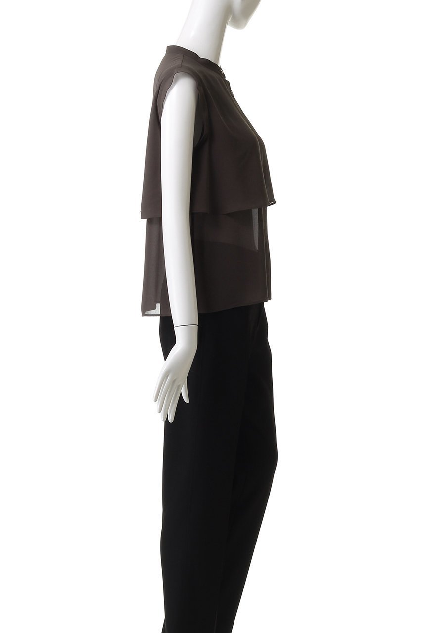 【アルアバイル/allureville】のジョーゼットオーバーラップブラウス 人気、トレンドファッション・服の通販 founy(ファニー) 　ファッション　Fashion　レディースファッション　Fashion for Women　トップス・カットソー　Cut & Sew Tops　キャミソール&ノースリーブ　Camisoles & Sleeveless Tops　シャツ・ブラウス・オフィスカジュアル　Elegant Blouses & Button-Ups　2025年　2025　2025-2026秋冬・A/W　Autumn/Winter 2025–26 AW25–26　シアー　Sheer, See-Through　シンプル　Simple, Minimal　ジャケット　Jacket, Outerwear　ジョーゼット　Georgette, Semi-Sheer Fabric　ノースリーブ　Sleeveless, No-Sleeve　エレガント 上品　Elegant　A/W・秋冬　Autumn/Winter　other-3|ID: prp329100004645514 ipo3291000000033527335