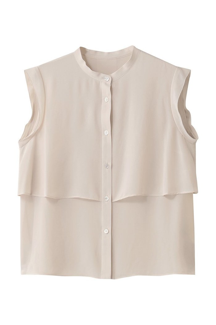 【アルアバイル/allureville】のジョーゼットオーバーラップブラウス インテリア・キッズ・メンズ・レディースファッション・服の通販 founy(ファニー) https://founy.com/ ファッション Fashion レディースファッション Fashion for Women トップス・カットソー Cut & Sew Tops キャミソール&ノースリーブ Camisoles & Sleeveless Tops シャツ・ブラウス・オフィスカジュアル Elegant Blouses & Button-Ups シアー Sheer, See-Through シンプル Simple, Minimal ジャケット Jacket, Outerwear ジョーゼット Georgette, Semi-Sheer Fabric ノースリーブ Sleeveless, No-Sleeve エレガント 上品 Elegant |ID: prp329100004645514 ipo3291000000035862740