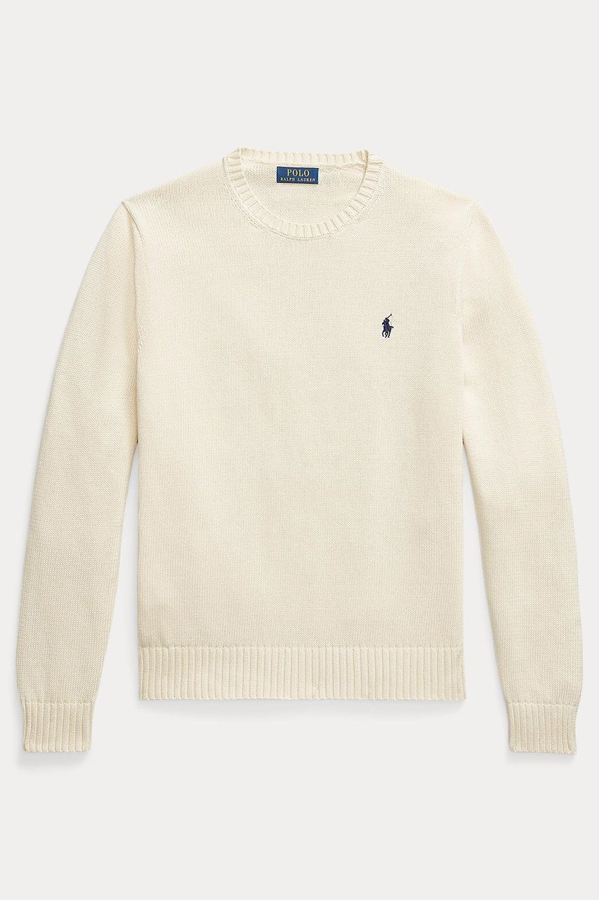 【ラルフローレン/RALPH LAUREN / MEN】の【MEN】【POLO RALPH LAUREN】コットン クルーネック セーター インテリア・キッズ・メンズ・レディースファッション・服の通販 founy(ファニー) 　ファッション　Fashion　メンズファッション　Fashion for Men　トップス・カットソー　Cut & Sew Tops　ニット・セーター / 定番トップス　Knit Tops & Sweaters　セーター　Sweater, Knitwear　ベーシック　Basic, Essential　エレガント 上品　Elegant　クリーム|ID: prp329100004645535 ipo3291000000036134714