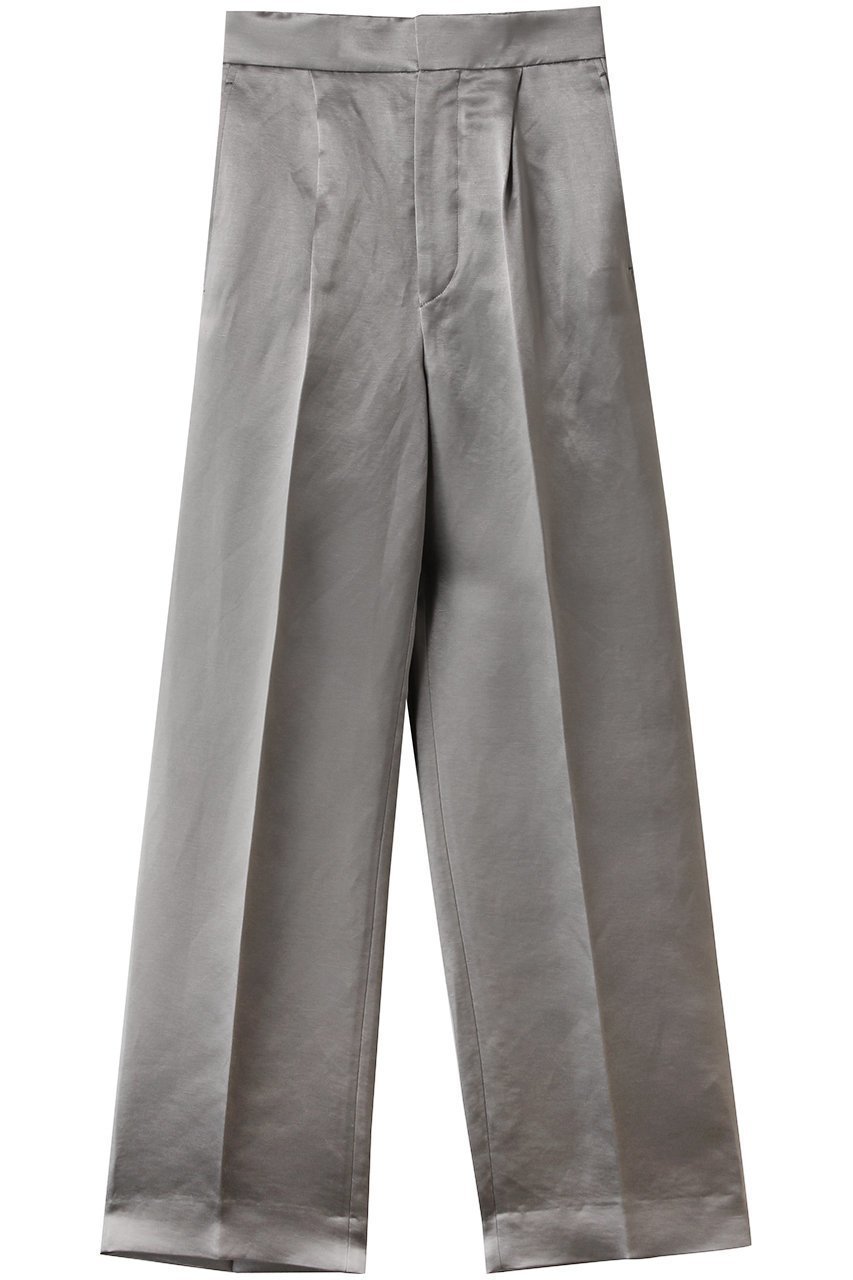 【ブラミンク/BLAMINK】のバックギャザーストレートパンツ インテリア・キッズ・メンズ・レディースファッション・服の通販 founy(ファニー) 　ファッション　Fashion　レディースファッション　Fashion for Women　パンツ　Pants & Trousers　バッグ　Bags　ストレート　Straight, Straight Cut　センター　Center, Center Line　ミッドグレー|ID: prp329100004645536 ipo3291000000035862819