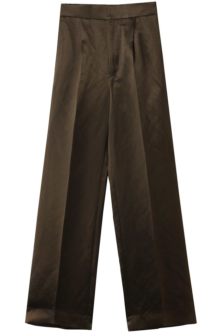 【ブラミンク/BLAMINK】のバックギャザーストレートパンツ インテリア・キッズ・メンズ・レディースファッション・服の通販 founy(ファニー) 　ファッション　Fashion　レディースファッション　Fashion for Women　パンツ　Pants & Trousers　バッグ　Bags　ストレート　Straight, Straight Cut　センター　Center, Center Line　ダークブラウン|ID: prp329100004645536 ipo3291000000035862820