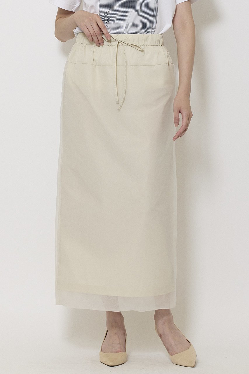 【ミラ ショーン バイ チカ キサダ/mila schon by chika kisada】のオーガンジー レイヤードスカート 人気、トレンドファッション・服の通販 founy(ファニー) 　ファッション　Fashion　レディースファッション　Fashion for Women　スカート　Skirts　ロングスカート　Long Skirts / Maxi & Midi Skirts　おすすめ　Recommended / Our Picks　オーガンジー　Organza Fabric　セットアップ　Set-Up, Coordinated Outfit　タフタ　Taffeta, Structured Fabric　ドローコード　Drawcord, Drawstring Cord　バランス　Balance, Style Balance　ロング　Long, Long-Length　other-8|ID: prp329100004645548 ipo3291000000036133565