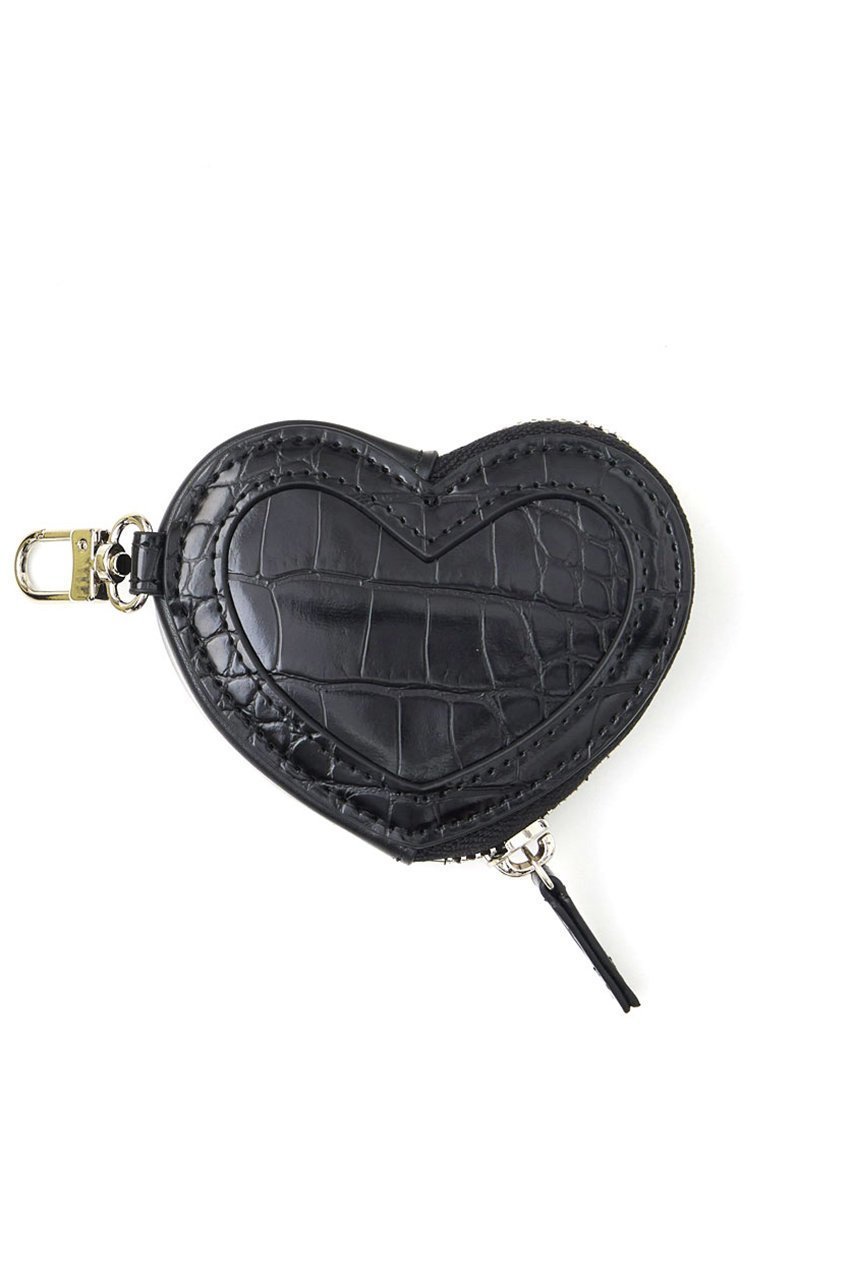 【エジュー/ajew】のajew croco heart pouch インテリア・キッズ・メンズ・レディースファッション・服の通販 founy(ファニー) ファッション Fashion レディースファッション Fashion for Women ポーチ&ミニバッグ Pouches & Mini Bags アクセサリー Fashion Accessories クロコ Crocodile, Croc Embossed シルバー Silver, Metallic Silver スマホケース Smartphone Case ポーチ Pouch, Small Case ブラック|ID: prp329100004646693 ipo3291000000035938709