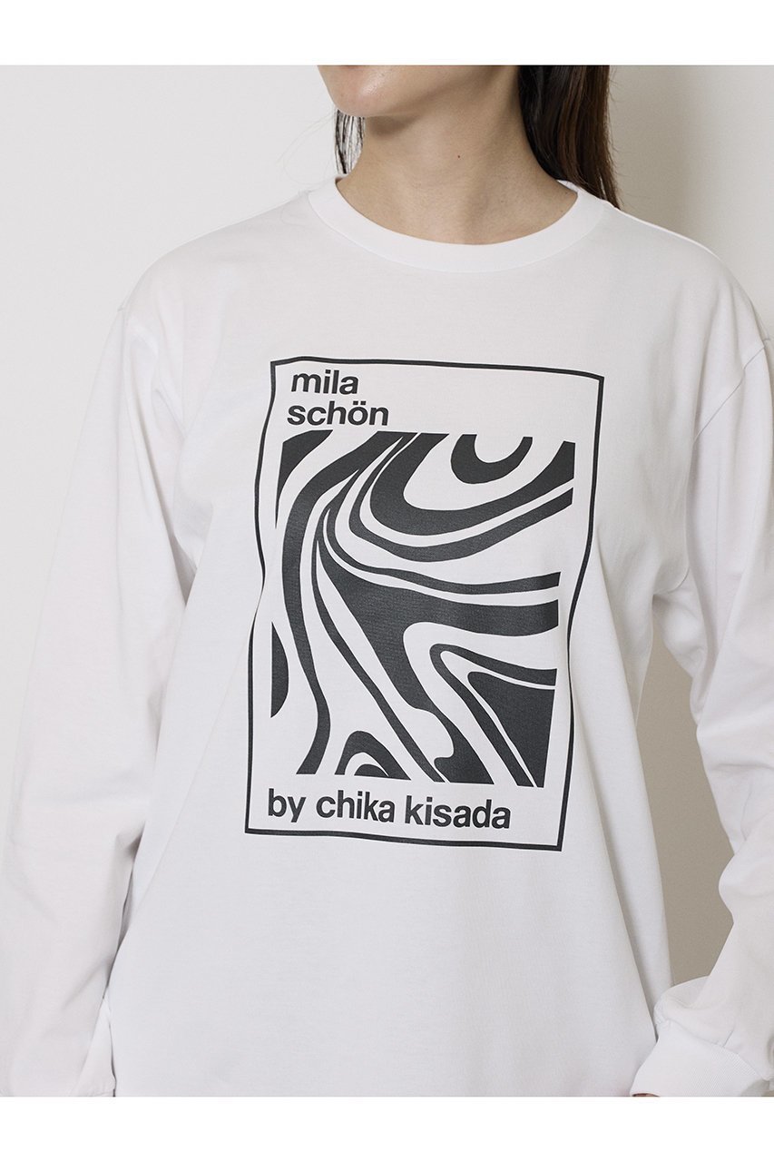 【ミラ ショーン バイ チカ キサダ/mila schon by chika kisada】のMBYCグラフィック ロングスリーブTシャツ 人気、トレンドファッション・服の通販 founy(ファニー) ファッション Fashion レディースファッション Fashion for Women トップス・カットソー Cut & Sew Tops シャツ・ブラウス・オフィスカジュアル Elegant Blouses & Button-Ups ロングTシャツ・Tシャツ Longline T-Shirts & Tees カットソー・ベーシックTシャツ Cut-and-Sewn Tops / Stretch Tees & Basics なめらか Smooth, Silky Texture インナー Innerwear グラフィック Graphic, Graphic Design スリーブ Sleeve, Long Sleeve / Short Sleeve ロング Long, Long-Length other-7|ID: prp329100004646697 ipo3291000000036075697