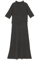 【ミラ ショーン バイ チカ キサダ/mila schon by chika kisada】のレイヤード リブニットワンピース チャコール|ID: prp329100004646699 ipo3291000000035652025