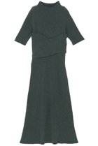 【ミラ ショーン バイ チカ キサダ/mila schon by chika kisada】のレイヤード リブニットワンピース モスグリーン|ID:prp329100004646699