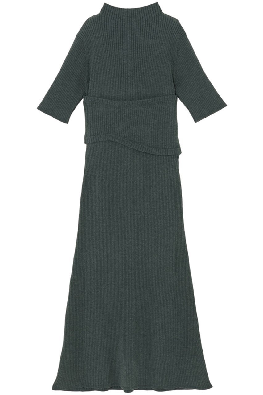 【ミラ ショーン バイ チカ キサダ/mila schon by chika kisada】のレイヤード リブニットワンピース 人気、トレンドファッション・服の通販 founy(ファニー) 　ファッション　Fashion　レディースファッション　Fashion for Women　ワンピース　Dresses　ニットワンピース　Knit Dresses　チュニック　Tunic Tops & Dresses　チュニック　Tunic, Long Top　チューブ　Tube, Tube Top　フレア　Flare, Flared　ロング　Long, Long-Length　other-2|ID: prp329100004646699 ipo3291000000036075893