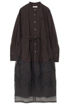 【ミラ ショーン バイ チカ キサダ/mila schon by chika kisada】のスビンコットン シャツドレス チャコール|ID: prp329100004646701 ipo3291000000035652038