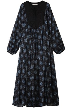 【ヌキテパ/NE QUITTEZ PAS】のSHANTOON ジャカード ポピー プリント ヨーク ドレス 人気、トレンドファッション・服の通販 founy(ファニー) ファッション Fashion レディースファッション Fashion for Women ワンピース Dresses フォーマル・パーティードレス・結婚式用ドレス Elegant & Casual Dresses チュニック Tunic Tops & Dresses 2025年 2025 2025-2026秋冬・A/W Autumn/Winter 2025–26 AW25–26 ジャカード／ジャガード Jacquard, Woven Pattern チュニック Tunic, Long Top ドレス Dress, One-Piece フェミニン Feminine, Girly プリント Print, Printed Pattern ヨーク Yoke, Yoke Design リゾート Resort, Vacation Style ロング Long, Long-Length 旅行 Travel 無地 Plain, Solid Color A/W・秋冬 Autumn/Winter |ID:prp329100004646703