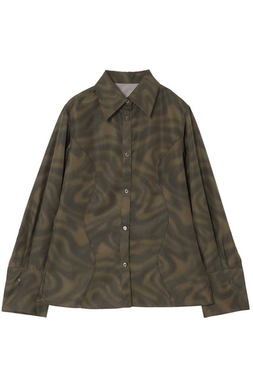 【ミラ ショーン バイ チカ キサダ/mila schon by chika kisada】のオリジナルプリント シャツ インテリア・キッズ・メンズ・レディースファッション・服の通販 founy(ファニー) 　ファッション　Fashion　レディースファッション　Fashion for Women　トップス・カットソー　Cut & Sew Tops　シャツ・ブラウス・オフィスカジュアル　Elegant Blouses & Button-Ups　インナー　Innerwear　クラシカル　Classical, Vintage-Inspired　サテン　Satin, Glossy Fabric　スリーブ　Sleeve, Long Sleeve / Short Sleeve　プリント　Print, Printed Pattern　ロング　Long, Long-Length　羽織　Haori, Light Jacket　プリント|ID: prp329100004646708 ipo3291000000035938787