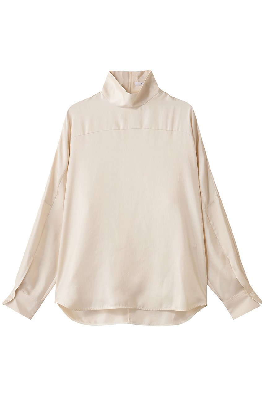 【チノ/CINOH】のサテン ハイネック ブラウス インテリア・キッズ・メンズ・レディースファッション・服の通販 founy(ファニー) 　ファッション　Fashion　レディースファッション　Fashion for Women　トップス・カットソー　Cut & Sew Tops　シャツ・ブラウス・オフィスカジュアル　Elegant Blouses & Button-Ups　2025年　2025　2025-2026秋冬・A/W　Autumn/Winter 2025–26 AW25–26　エレガント 上品　Elegant　サテン　Satin, Glossy Fabric　シルク　Silk, 100% Silk　スリーブ　Sleeve, Long Sleeve / Short Sleeve　ドレープ　Drape, Draping Fabric　ハイネック　High Neck, Mock Neck　バランス　Balance, Style Balance　パターン　Pattern, Design Print　フィット　Fit, Slim Fit　ヨーク　Yoke, Yoke Design　リラックス　Relax, Relaxed Fit　ルーズ　Loose, Oversized　ロング　Long, Long-Length　A/W・秋冬　Autumn/Winter　エクリュ|ID: prp329100004646714 ipo3291000000033540840