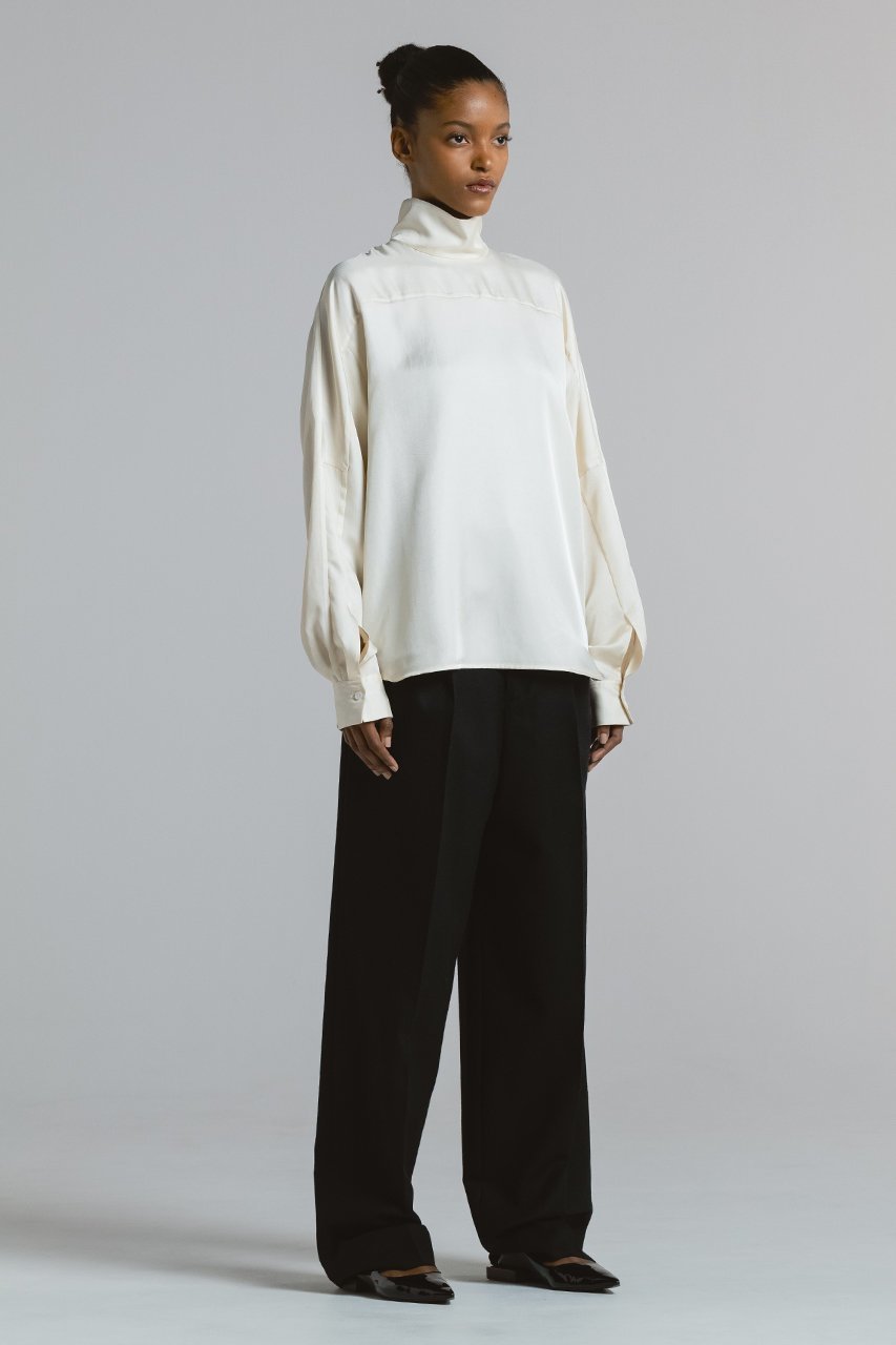【チノ/CINOH】のサテン ハイネック ブラウス 人気、トレンドファッション・服の通販 founy(ファニー) 　ファッション　Fashion　レディースファッション　Fashion for Women　トップス・カットソー　Cut & Sew Tops　シャツ・ブラウス・オフィスカジュアル　Elegant Blouses & Button-Ups　エレガント 上品　Elegant　サテン　Satin, Glossy Fabric　シルク　Silk, 100% Silk　スリーブ　Sleeve, Long Sleeve / Short Sleeve　ドレープ　Drape, Draping Fabric　ハイネック　High Neck, Mock Neck　バランス　Balance, Style Balance　パターン　Pattern, Design Print　フィット　Fit, Slim Fit　ヨーク　Yoke, Yoke Design　リラックス　Relax, Relaxed Fit　ルーズ　Loose, Oversized　ロング　Long, Long-Length　other-7|ID: prp329100004646714 ipo3291000000035652077