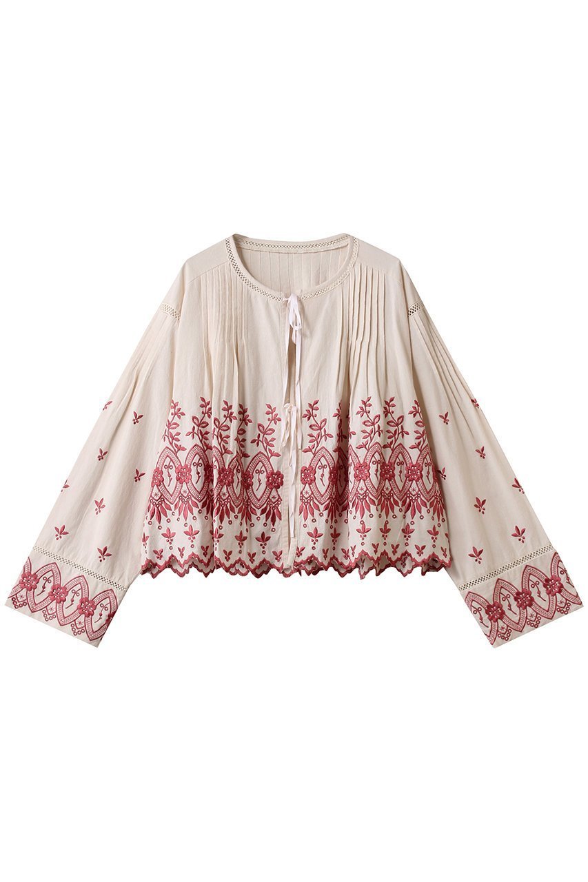 【ヌキテパ/NE QUITTEZ PAS】のCRIMP COTTON ANGLAISE エンブロイダリー トップ インテリア・キッズ・メンズ・レディースファッション・服の通販 founy(ファニー) 　ファッション　Fashion　レディースファッション　Fashion for Women　トップス・カットソー　Cut & Sew Tops　シャツ・ブラウス・オフィスカジュアル　Elegant Blouses & Button-Ups　2025年　2025　2025-2026秋冬・A/W　Autumn/Winter 2025–26 AW25–26　エンブロイダリー　Embroidery Design　スリーブ　Sleeve, Long Sleeve / Short Sleeve　バランス　Balance, Style Balance　フェミニン　Feminine, Girly　リボン　Ribbon, Bow　ロング　Long, Long-Length　A/W・秋冬　Autumn/Winter　エクリュ|ID: prp329100004646717 ipo3291000000033540865