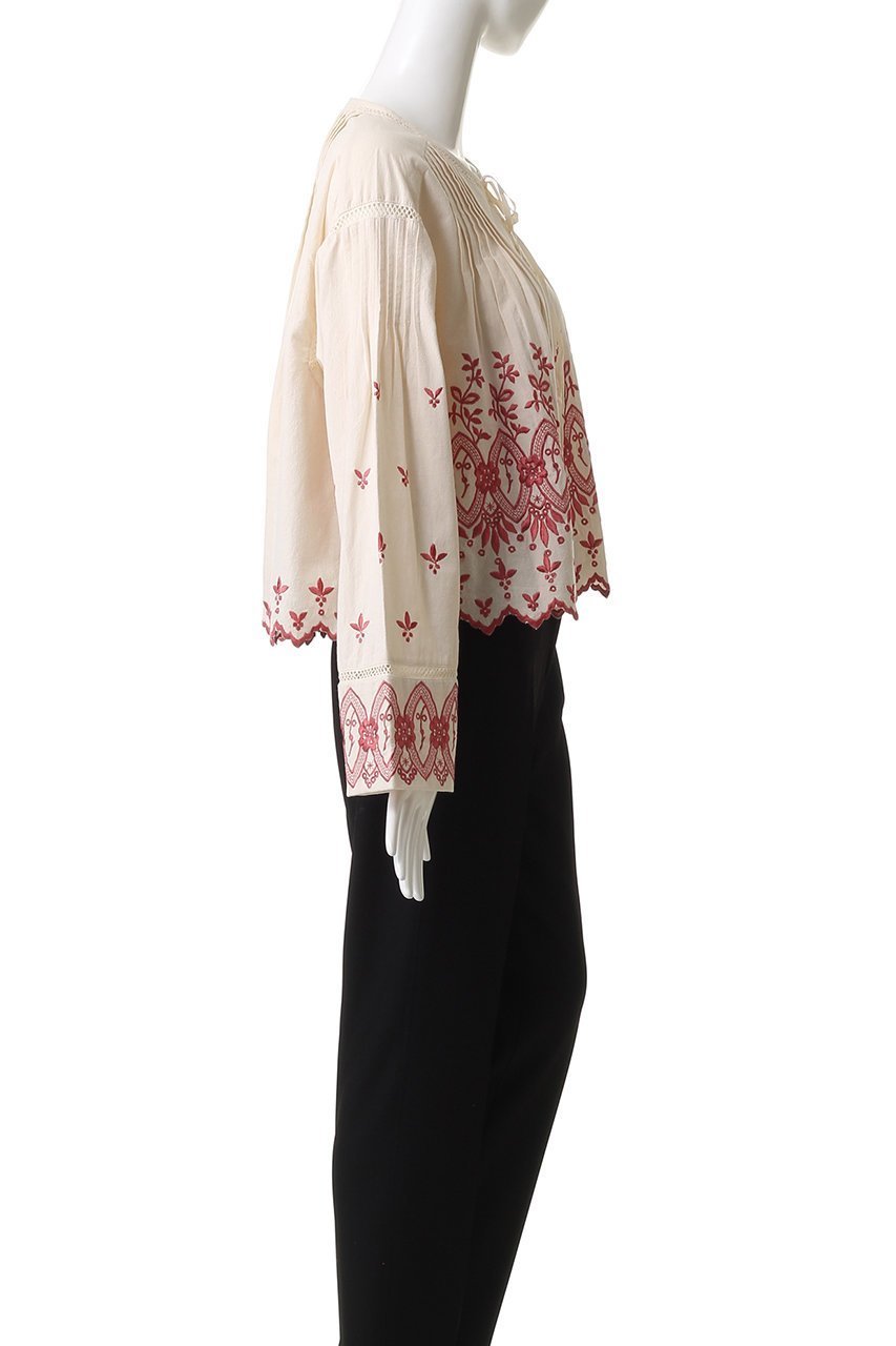 【ヌキテパ/NE QUITTEZ PAS】のCRIMP COTTON ANGLAISE エンブロイダリー トップ 人気、トレンドファッション・服の通販 founy(ファニー) ファッション Fashion レディースファッション Fashion for Women トップス・カットソー Cut & Sew Tops シャツ・ブラウス・オフィスカジュアル Elegant Blouses & Button-Ups エンブロイダリー Embroidery Design スリーブ Sleeve, Long Sleeve / Short Sleeve バランス Balance, Style Balance フェミニン Feminine, Girly リボン Ribbon, Bow ロング Long, Long-Length other-3|ID: prp329100004646717 ipo3291000000035938827