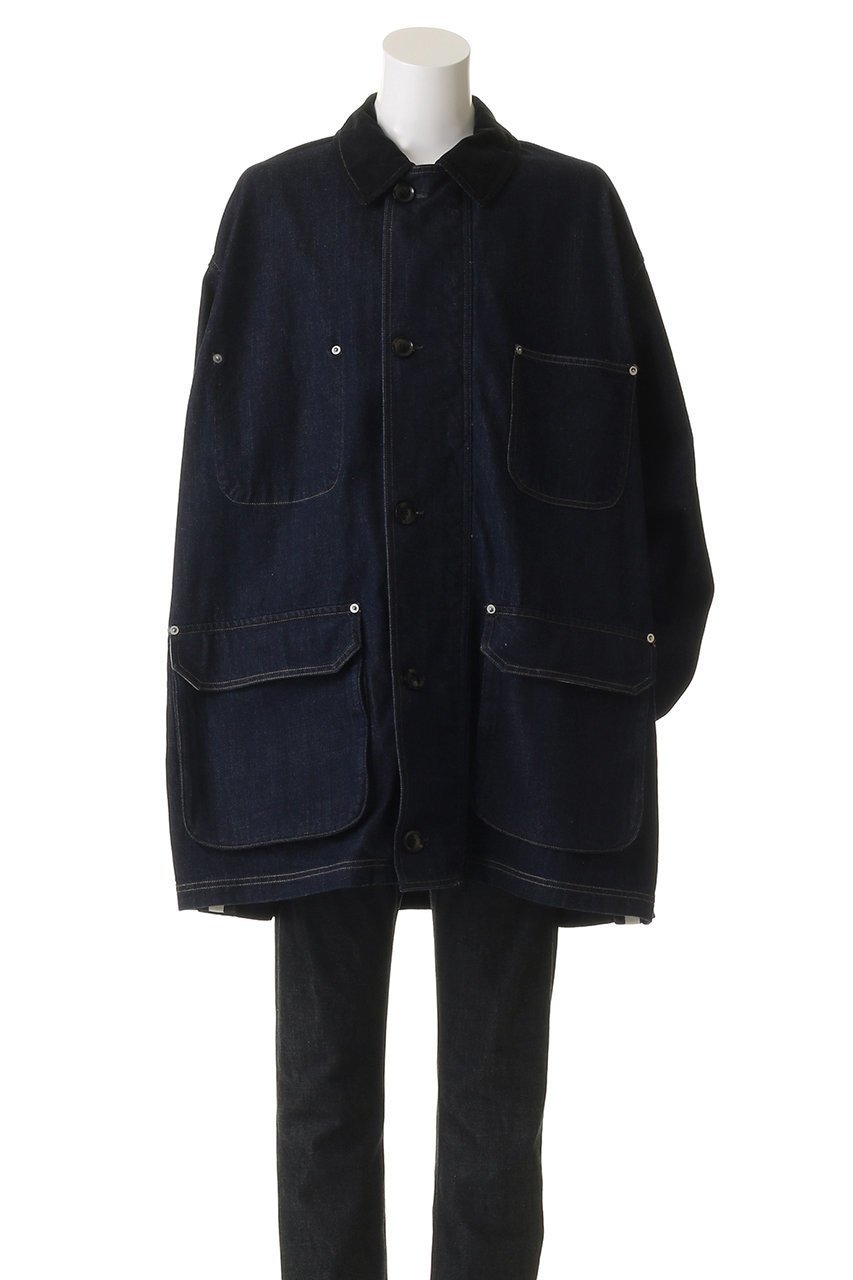 【ヨーク/YOKE / MEN】の【MEN】デニム カバーオール ハーフ コート 人気、トレンドファッション・服の通販 founy(ファニー) 　ファッション　Fashion　メンズファッション　Fashion for Men　2025年　2025　2025-2026秋冬・A/W　Autumn/Winter 2025–26 AW25–26　インディゴ　Indigo Denim　コーデュロイ　Corduroy, Cord Fabric　ショート　Short, Short Length　ジャケット　Jacket, Outerwear　デニム　Denim, Jeans Material　ハーフ　Half, Half-Length　バランス　Balance, Style Balance　モダン　Modern, Contemporary　ヴィンテージ　Vintage Style　A/W・秋冬　Autumn/Winter　other-2|ID: prp329100004646722 ipo3291000000033540916