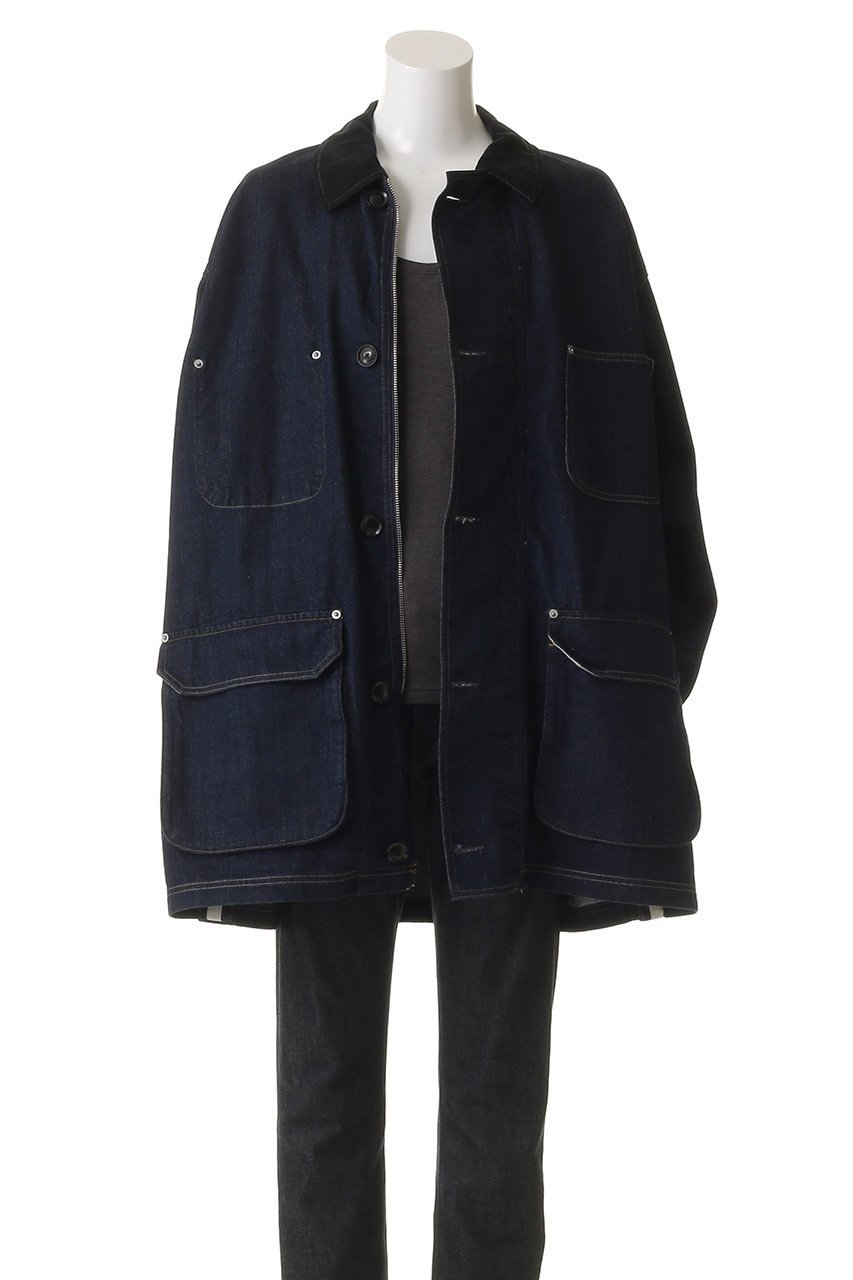 【ヨーク/YOKE / MEN】の【MEN】デニム カバーオール ハーフ コート 人気、トレンドファッション・服の通販 founy(ファニー) 　ファッション　Fashion　メンズファッション　Fashion for Men　2025年　2025　2025-2026秋冬・A/W　Autumn/Winter 2025–26 AW25–26　インディゴ　Indigo Denim　コーデュロイ　Corduroy, Cord Fabric　ショート　Short, Short Length　ジャケット　Jacket, Outerwear　デニム　Denim, Jeans Material　ハーフ　Half, Half-Length　バランス　Balance, Style Balance　モダン　Modern, Contemporary　ヴィンテージ　Vintage Style　A/W・秋冬　Autumn/Winter　other-7|ID: prp329100004646722 ipo3291000000033540922