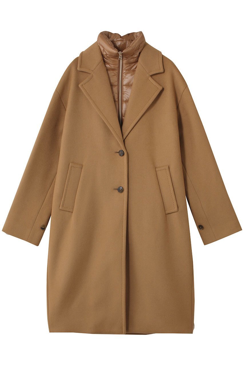 【ヘルノ/HERNO】のウール中綿コンビ コート インテリア・キッズ・メンズ・レディースファッション・服の通販 founy(ファニー) 　ファッション　Fashion　レディースファッション　Fashion for Women　アウター　Coat / Outerwear Collection　コート・ロングコート・ピーコート　Long Coats, Peacoats & More　2025年　2025　2025-2026秋冬・A/W　Autumn/Winter 2025–26 AW25–26　イタリア　Italy　コンビ　Combo, Combination Style　シンプル　Simple, Minimal　ダウン　Down, Puffer　チェスターコート　Chester Coat, Long Coat　ロング　Long, Long-Length　定番　Standard, Basic Item　A/W・秋冬　Autumn/Winter　防寒　Cold Protection, Winter-Ready　キャメル|ID: prp329100004646723 ipo3291000000033540928