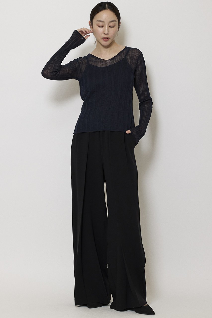 【ミラ ショーン バイ チカ キサダ/mila schon by chika kisada】のランダムリブ 2WAYニット プルオーバー 人気、トレンドファッション・服の通販 founy(ファニー) 　ファッション　Fashion　レディースファッション　Fashion for Women　トップス・カットソー　Cut & Sew Tops　ニット　Knit Tops & Sweaters　カジュアルプルオーバー・ニットトップス　Pullovers & Knit Tops / Casual Pullovers　スリット　Slit, Slit Detail　other-5|ID: prp329100004646735 ipo3291000000035953515