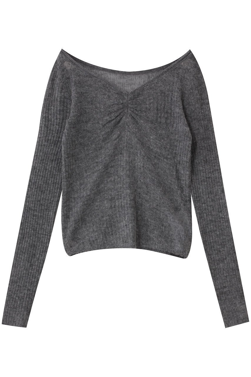 【ガリャルダガランテ/GALLARDAGALANTE】の【アンサンブル対応】オフショルダーニット インテリア・キッズ・メンズ・レディースファッション・服の通販 founy(ファニー) 　ファッション　Fashion　レディースファッション　Fashion for Women　トップス・カットソー　Cut & Sew Tops　ニット　Knit Tops & Sweaters　アンサンブルニット　Knit Ensembles & Twin Sets　カジュアルプルオーバー・ニットトップス　Pullovers & Knit Tops / Casual Pullovers　おすすめ　Recommended / Our Picks　アンサンブル　Ensemble Set　ギャザー　Gathered, Ruffled　タンク　Tank Top, Sleeveless Top　ビスチェ　Bustier, Corset Top　チャコールグレー|ID: prp329100004646741 ipo3291000000035938972