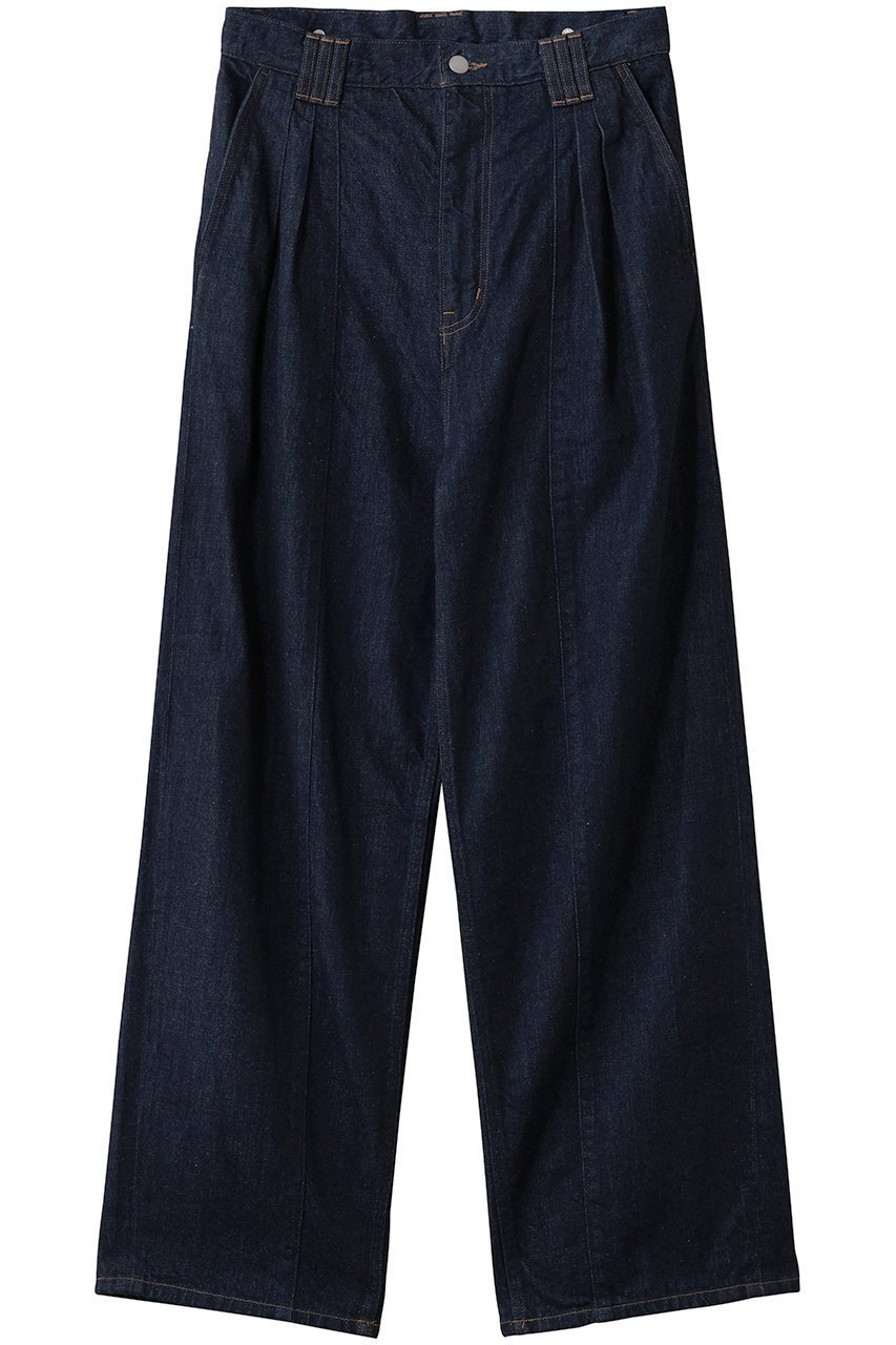 【ヨーク/YOKE / MEN】の【MEN】デニム 3プリーツ ワイドレッグ パンツ 人気、トレンドファッション・服の通販 founy(ファニー) 　ファッション　Fashion　メンズファッション　Fashion for Men　ボトムス　Bottoms　デニムパンツ・ジーンズ　Denim Pants　2025年　2025　2025-2026秋冬・A/W　Autumn/Winter 2025–26 AW25–26　インディゴ　Indigo Denim　デニム　Denim, Jeans Material　バランス　Balance, Style Balance　フロント　Front, Front Design　プリーツ　Pleats, Pleated　ループ　Loop, Loop Knit　ヴィンテージ　Vintage Style　A/W・秋冬　Autumn/Winter　 other-1|ID: prp329100004646750 ipo3291000000033541196