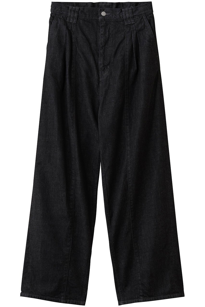 【ヨーク/YOKE / MEN】の【MEN】デニム 3プリーツ ワイドレッグ パンツ インテリア・キッズ・メンズ・レディースファッション・服の通販 founy(ファニー) 　ファッション　Fashion　メンズファッション　Fashion for Men　ボトムス　Bottoms　デニムパンツ・ジーンズ　Denim Pants　2025年　2025　2025-2026秋冬・A/W　Autumn/Winter 2025–26 AW25–26　インディゴ　Indigo Denim　デニム　Denim, Jeans Material　バランス　Balance, Style Balance　フロント　Front, Front Design　プリーツ　Pleats, Pleated　ループ　Loop, Loop Knit　ヴィンテージ　Vintage Style　A/W・秋冬　Autumn/Winter　ブラック|ID: prp329100004646750 ipo3291000000033541198