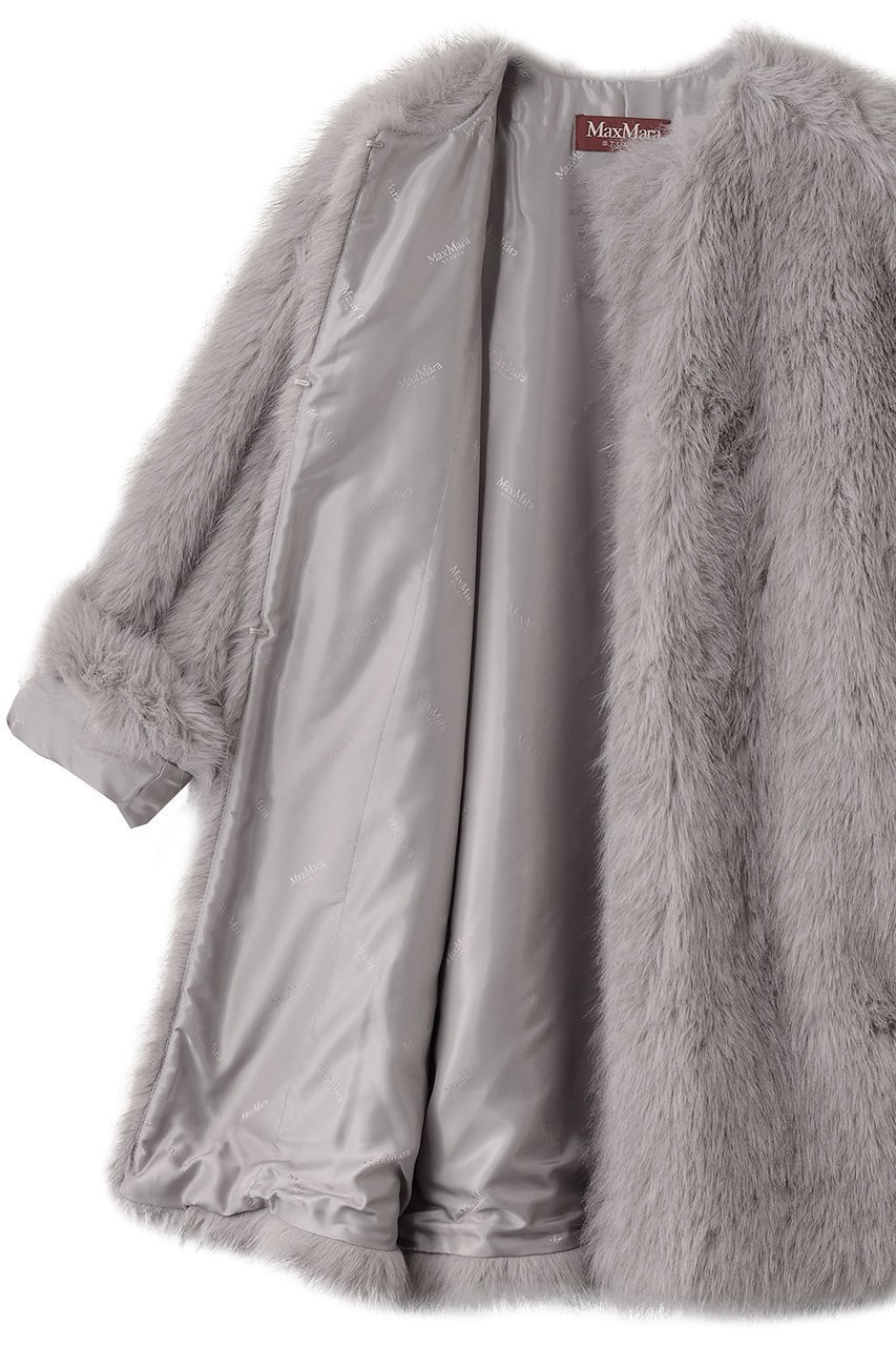 【マックスマーラ/Max Mara】の【Max Mara Studio】EROS フェイクファー ノーカラーコート 人気、トレンドファッション・服の通販 founy(ファニー) 　ファッション　Fashion　レディースファッション　Fashion for Women　アウター　Coat / Outerwear Collection　コート・ロングコート・ピーコート　Long Coats, Peacoats & More　パーティ　Party, Party Style　フェイクファー　Faux Fur, Imitation Fur　ロング　Long, Long-Length　A/W・秋冬　Autumn/Winter　other-6|ID: prp329100004647713 ipo3291000000036004403