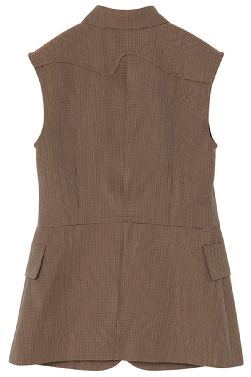 【ミラ ショーン バイ チカ キサダ/mila schon by chika kisada】のチェック ノースリーブ ジャケット 人気、トレンドファッション・服の通販 founy(ファニー) 　ファッション　Fashion　レディースファッション　Fashion for Women　アウター　Coat / Outerwear Collection　レディースジャケット・軽アウター　Jackets　シンプル　Simple, Minimal　ジャケット　Jacket, Outerwear　タートルネック　Turtleneck, High Neck　チェック　Check, Plaid, Tartan　ノースリーブ　Sleeveless, No-Sleeve　ベスト　Vest, Waistcoat　ロング　Long, Long-Length　other-2|ID: prp329100004647716 ipo3291000000035664732