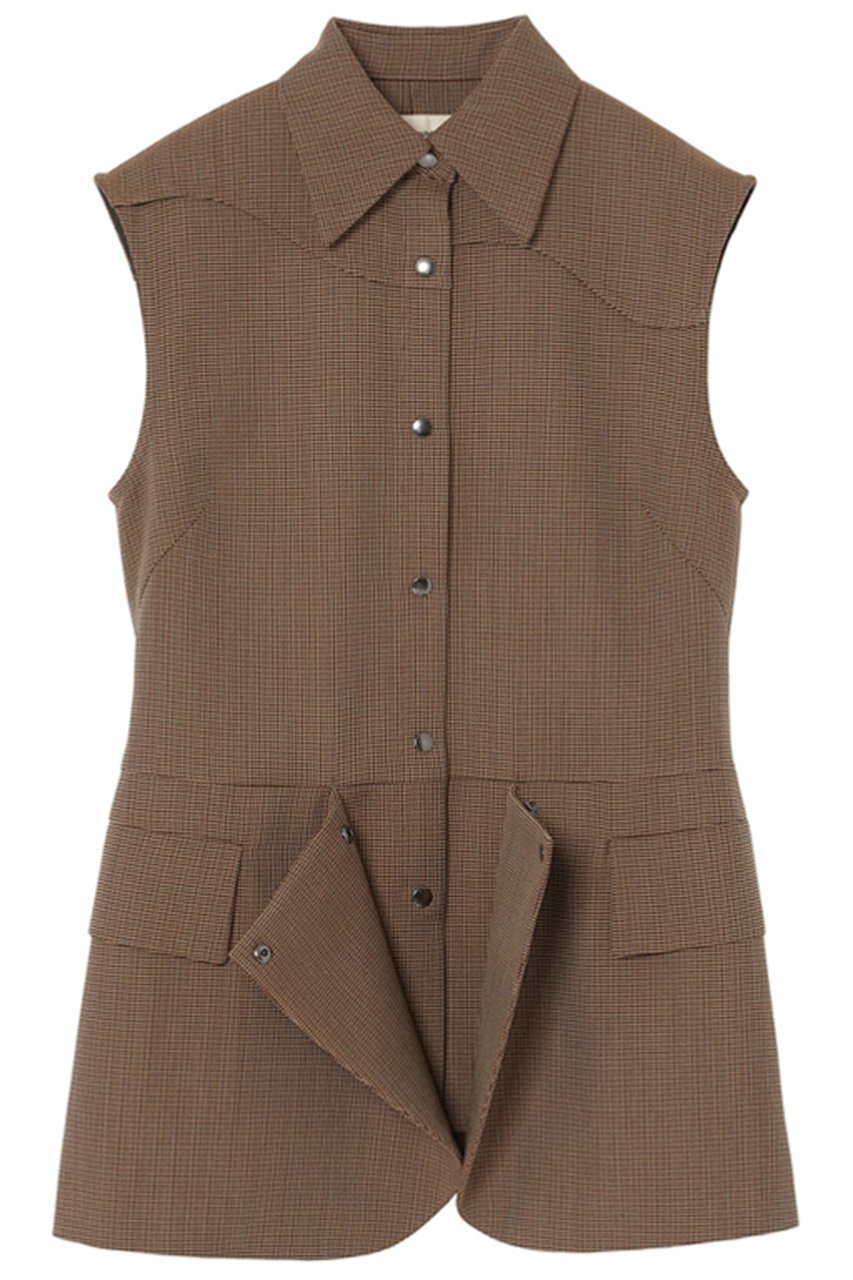 【ミラ ショーン バイ チカ キサダ/mila schon by chika kisada】のチェック ノースリーブ ジャケット 人気、トレンドファッション・服の通販 founy(ファニー) 　ファッション　Fashion　レディースファッション　Fashion for Women　アウター　Coat / Outerwear Collection　レディースジャケット・軽アウター　Jackets　シンプル　Simple, Minimal　ジャケット　Jacket, Outerwear　タートルネック　Turtleneck, High Neck　チェック　Check, Plaid, Tartan　ノースリーブ　Sleeveless, No-Sleeve　ベスト　Vest, Waistcoat　ロング　Long, Long-Length　other-3|ID: prp329100004647716 ipo3291000000035664734