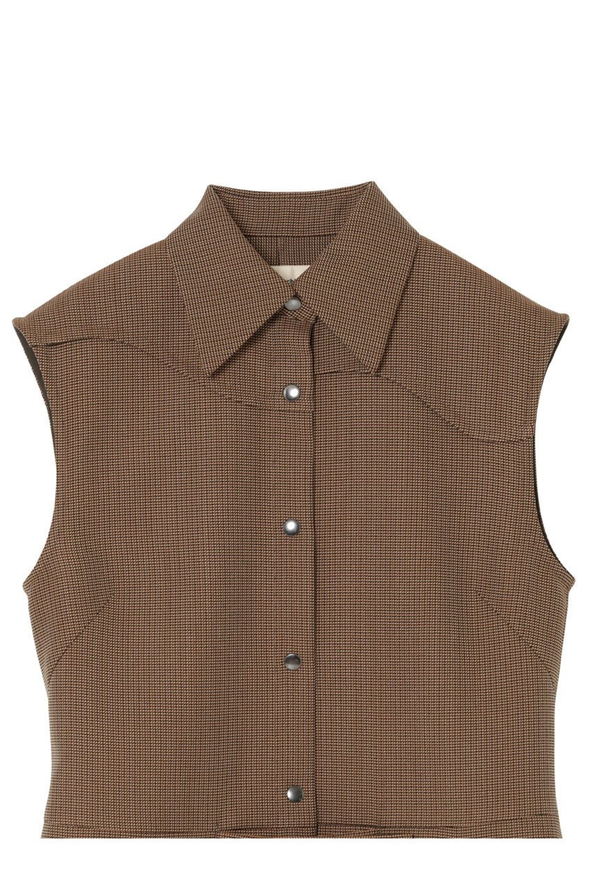 【ミラ ショーン バイ チカ キサダ/mila schon by chika kisada】のチェック ノースリーブ ジャケット 人気、トレンドファッション・服の通販 founy(ファニー) 　ファッション　Fashion　レディースファッション　Fashion for Women　アウター　Coat / Outerwear Collection　レディースジャケット・軽アウター　Jackets　シンプル　Simple, Minimal　ジャケット　Jacket, Outerwear　タートルネック　Turtleneck, High Neck　チェック　Check, Plaid, Tartan　ノースリーブ　Sleeveless, No-Sleeve　ベスト　Vest, Waistcoat　ロング　Long, Long-Length　other-5|ID: prp329100004647716 ipo3291000000035664736