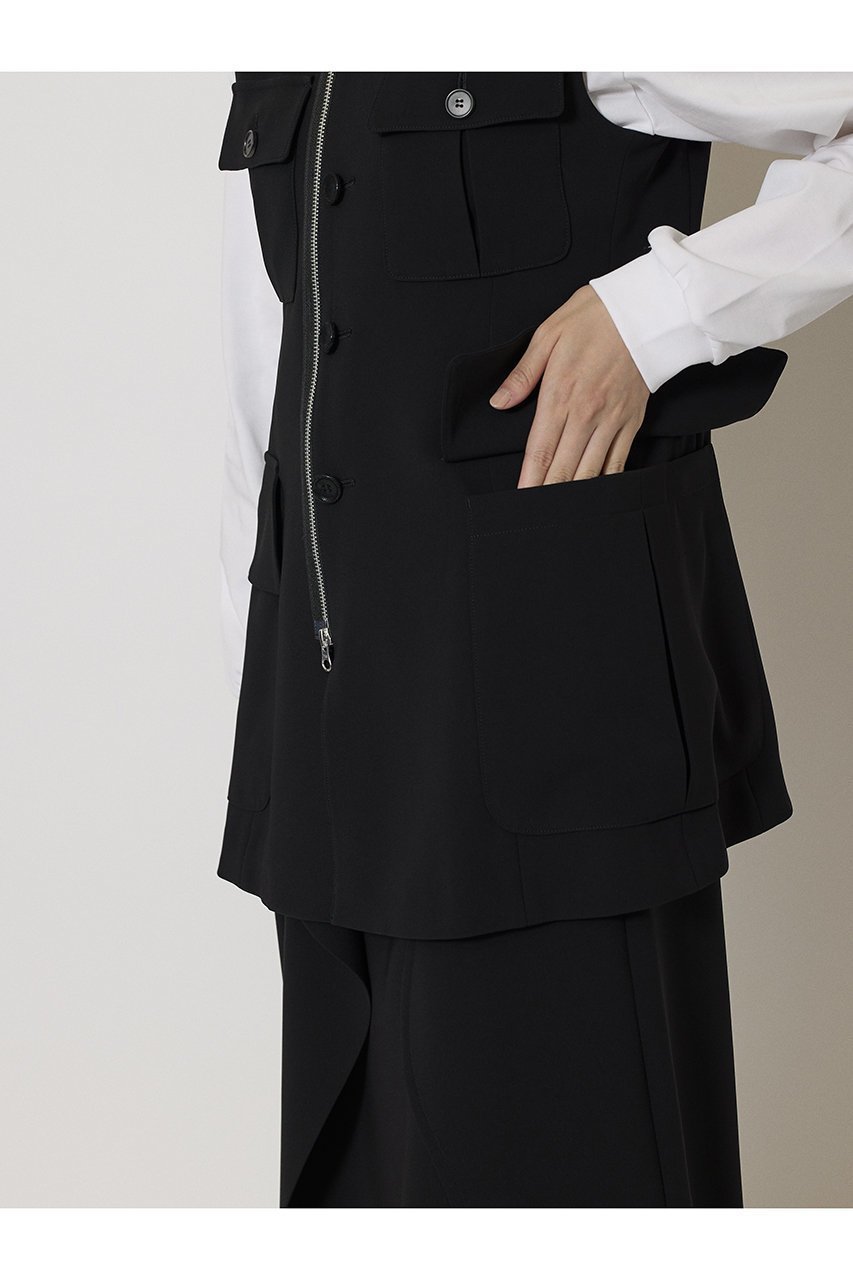 【ミラ ショーン バイ チカ キサダ/mila schon by chika kisada】のジップ ノースリーブ ジャケット 人気、トレンドファッション・服の通販 founy(ファニー) 　ファッション　Fashion　レディースファッション　Fashion for Women　アウター　Coat / Outerwear Collection　レディースジャケット・軽アウター　Jackets　2025年　2025　2025-2026秋冬・A/W　Autumn/Winter 2025–26 AW25–26　おすすめ　Recommended / Our Picks　ジップ　Zip, Zipper　ジャケット　Jacket, Outerwear　ジョーゼット　Georgette, Semi-Sheer Fabric　セットアップ　Set-Up, Coordinated Outfit　チュール　Tulip, Tulip Motif　ノースリーブ　Sleeveless, No-Sleeve　フラップ　Flap, Flap Pocket　フロント　Front, Front Design　ベスト　Vest, Waistcoat　ポケット　Pocket, Pocket Detail　ラップ　Wrap, Wrap Design　A/W・秋冬　Autumn/Winter　other-6|ID: prp329100004647717 ipo3291000000033551131