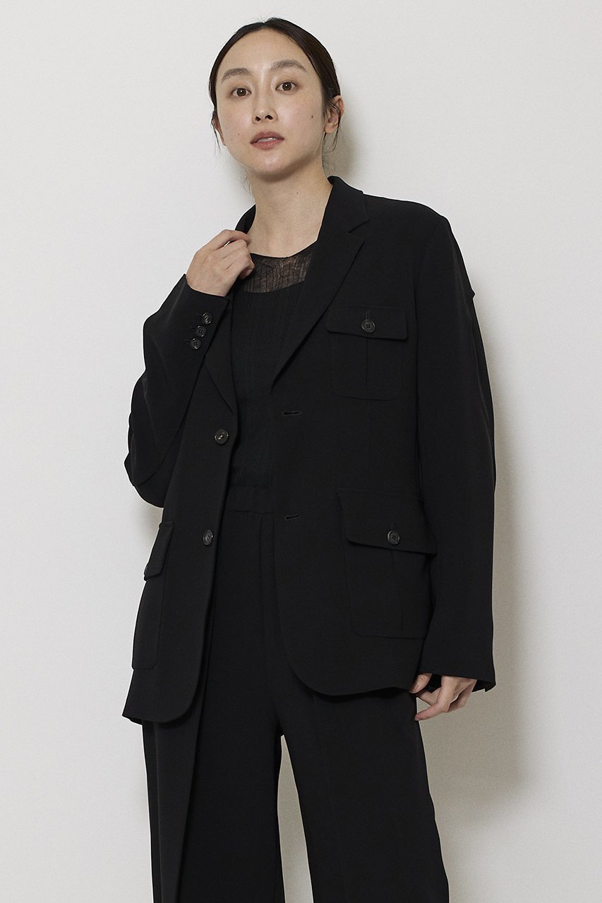 【ミラ ショーン バイ チカ キサダ/mila schon by chika kisada】のダブルジョーゼット フラップポケット ジャケット 人気、トレンドファッション・服の通販 founy(ファニー) 　ファッション　Fashion　レディースファッション　Fashion for Women　アウター　Coat / Outerwear Collection　レディースジャケット・軽アウター　Jackets　おすすめ　Recommended / Our Picks　とろみ　Fluid, Flowy Fabric　ジャケット　Jacket, Outerwear　ジョーゼット　Georgette, Semi-Sheer Fabric　セットアップ　Set-Up, Coordinated Outfit　ダブル　Double, Double-Breasted　フラップ　Flap, Flap Pocket　ポケット　Pocket, Pocket Detail　エレガント 上品　Elegant　定番　Standard, Basic Item　other-8|ID: prp329100004647718 ipo3291000000036881876