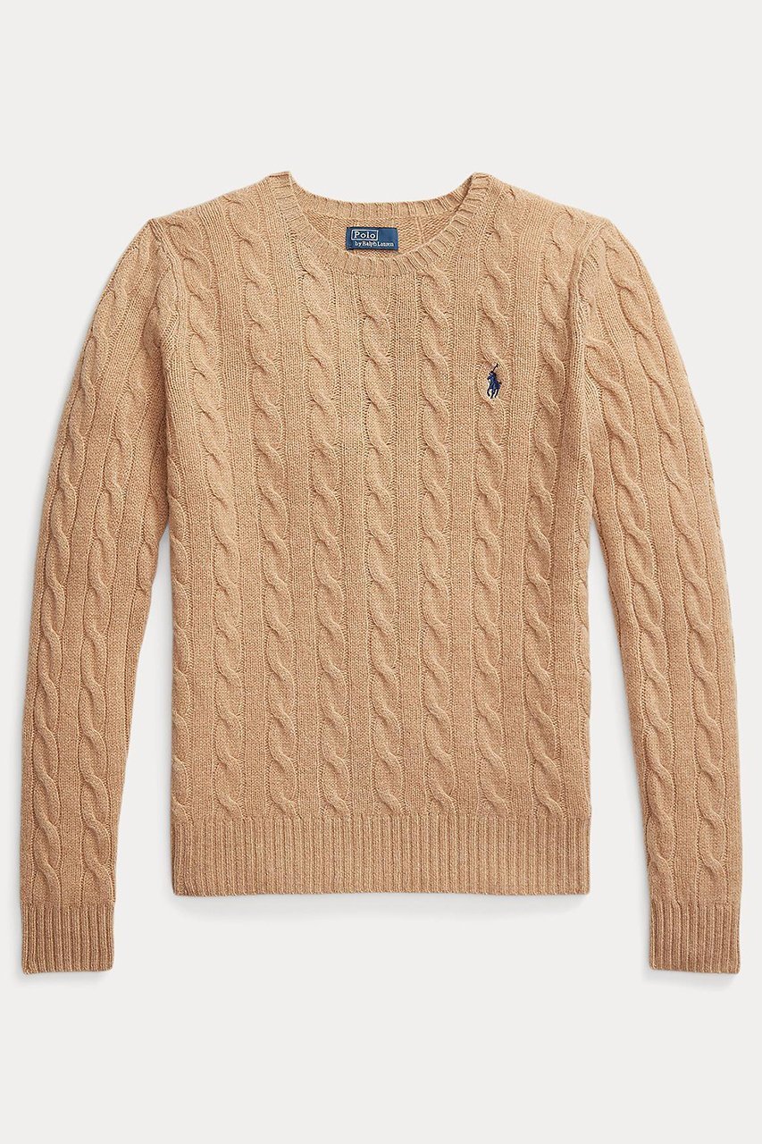 【ラルフローレン/RALPH LAUREN】の【POLO RALPH LAUREN】ケーブル ウールカシミヤ クルーネック セーター インテリア・キッズ・メンズ・レディースファッション・服の通販 founy(ファニー) 　ファッション　Fashion　レディースファッション　Fashion for Women　トップス・カットソー　Cut & Sew Tops　ニット　Knit Tops & Sweaters　カジュアルプルオーバー・ニットトップス　Pullovers & Knit Tops / Casual Pullovers　2025年　2025　2025-2026秋冬・A/W　Autumn/Winter 2025–26 AW25–26　スリム　Slim, Slim Fit　セーター　Sweater, Knitwear　フィット　Fit, Slim Fit　エレガント 上品　Elegant　定番　Standard, Basic Item　A/W・秋冬　Autumn/Winter　ベージュ|ID: prp329100004647724 ipo3291000000033551185