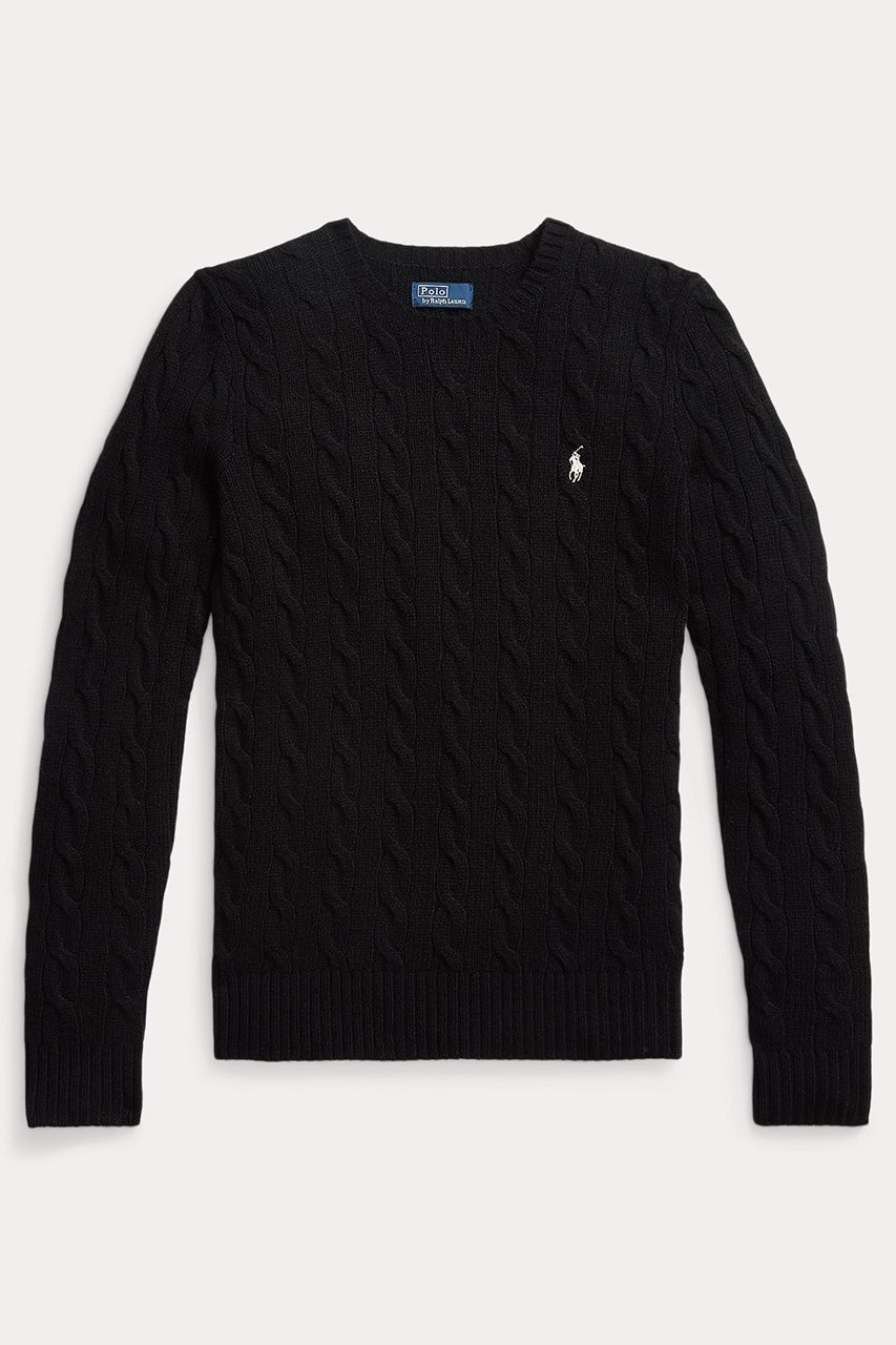 【ラルフローレン/RALPH LAUREN】の【POLO RALPH LAUREN】ケーブル ウールカシミヤ クルーネック セーター インテリア・キッズ・メンズ・レディースファッション・服の通販 founy(ファニー) 　ファッション　Fashion　レディースファッション　Fashion for Women　トップス・カットソー　Cut & Sew Tops　ニット　Knit Tops & Sweaters　カジュアルプルオーバー・ニットトップス　Pullovers & Knit Tops / Casual Pullovers　2025年　2025　2025-2026秋冬・A/W　Autumn/Winter 2025–26 AW25–26　スリム　Slim, Slim Fit　セーター　Sweater, Knitwear　フィット　Fit, Slim Fit　エレガント 上品　Elegant　定番　Standard, Basic Item　A/W・秋冬　Autumn/Winter　ブラック|ID: prp329100004647724 ipo3291000000033551187