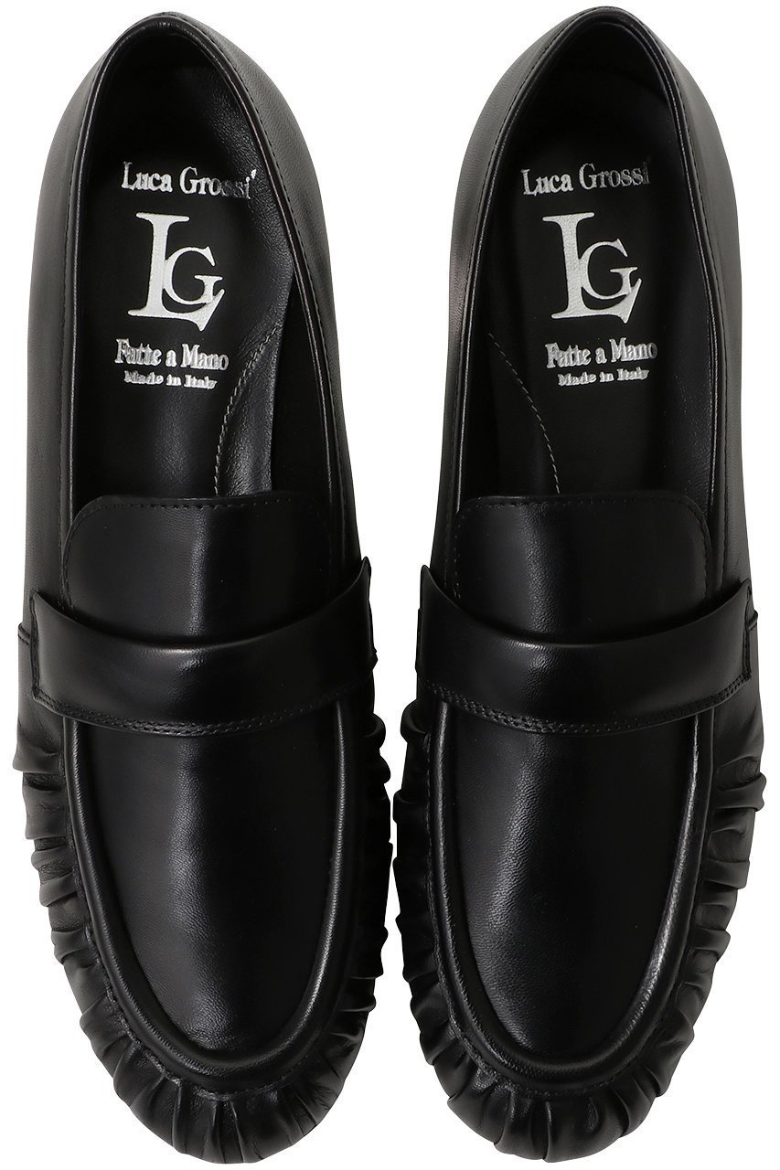 【ルカグロッシ/LucaGrossi】のギャザーフラットローファー インテリア・キッズ・メンズ・レディースファッション・服の通販 founy(ファニー) 　ファッション　Fashion　レディースファッション　Fashion for Women　ギャザー　Gathered, Ruffled　シューズ　Shoes, Footwear　フラット　Flat, Flat Shoes　フロント　Front, Front Design　ブラック|ID: prp329100004649077 ipo3291000000036101394