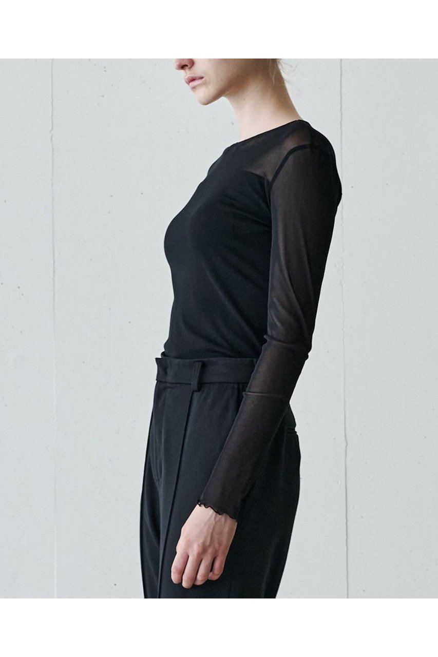 【ジェイドット/j.】のストレッチオーガンジークルーネックトップス 人気、トレンドファッション・服の通販 founy(ファニー) 　ファッション　Fashion　レディースファッション　Fashion for Women　トップス・カットソー　Cut & Sew Tops　シャツ・ブラウス・オフィスカジュアル　Elegant Blouses & Button-Ups　ロングTシャツ・Tシャツ　Longline T-Shirts & Tees　カットソー・ベーシックTシャツ　Cut-and-Sewn Tops / Stretch Tees & Basics　2025年　2025　2025-2026秋冬・A/W　Autumn/Winter 2025–26 AW25–26　おすすめ　Recommended / Our Picks　インナー　Innerwear　エアリー　Airy Texture　オーガンジー　Organza Fabric　コンパクト　Compact, Small Size　ジャケット　Jacket, Outerwear　ストレッチ　Stretch, Stretchy Fabric　スリーブ　Sleeve, Long Sleeve / Short Sleeve　デコルテ　Décolleté, Neckline　ベーシック　Basic, Essential　ロング　Long, Long-Length　エレガント 上品　Elegant　A/W・秋冬　Autumn/Winter　other-8|ID: prp329100004649091 ipo3291000000033575812