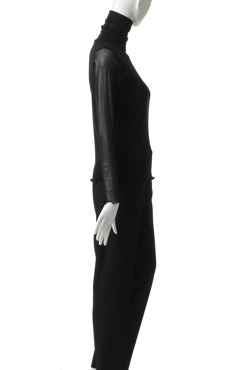 【ジェイドット/j.】のストレッチオーガンジーハイネックトップス 人気、トレンドファッション・服の通販 founy(ファニー) 　ファッション　Fashion　レディースファッション　Fashion for Women　トップス・カットソー　Cut & Sew Tops　シャツ・ブラウス・オフィスカジュアル　Elegant Blouses & Button-Ups　ロングTシャツ・Tシャツ　Longline T-Shirts & Tees　カットソー・ベーシックTシャツ　Cut-and-Sewn Tops / Stretch Tees & Basics　エアリー　Airy Texture　オーガンジー　Organza Fabric　ストレッチ　Stretch, Stretchy Fabric　スリーブ　Sleeve, Long Sleeve / Short Sleeve　デコルテ　Décolleté, Neckline　ハイネック　High Neck, Mock Neck　ロング　Long, Long-Length　other-3|ID: prp329100004649092 ipo3291000000035753639