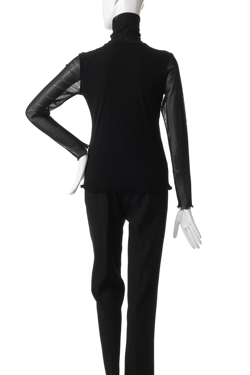 【ジェイドット/j.】のストレッチオーガンジーハイネックトップス 人気、トレンドファッション・服の通販 founy(ファニー) 　ファッション　Fashion　レディースファッション　Fashion for Women　トップス・カットソー　Cut & Sew Tops　シャツ・ブラウス・オフィスカジュアル　Elegant Blouses & Button-Ups　ロングTシャツ・Tシャツ　Longline T-Shirts & Tees　カットソー・ベーシックTシャツ　Cut-and-Sewn Tops / Stretch Tees & Basics　エアリー　Airy Texture　オーガンジー　Organza Fabric　ストレッチ　Stretch, Stretchy Fabric　スリーブ　Sleeve, Long Sleeve / Short Sleeve　デコルテ　Décolleté, Neckline　ハイネック　High Neck, Mock Neck　ロング　Long, Long-Length　other-4|ID: prp329100004649092 ipo3291000000035753640